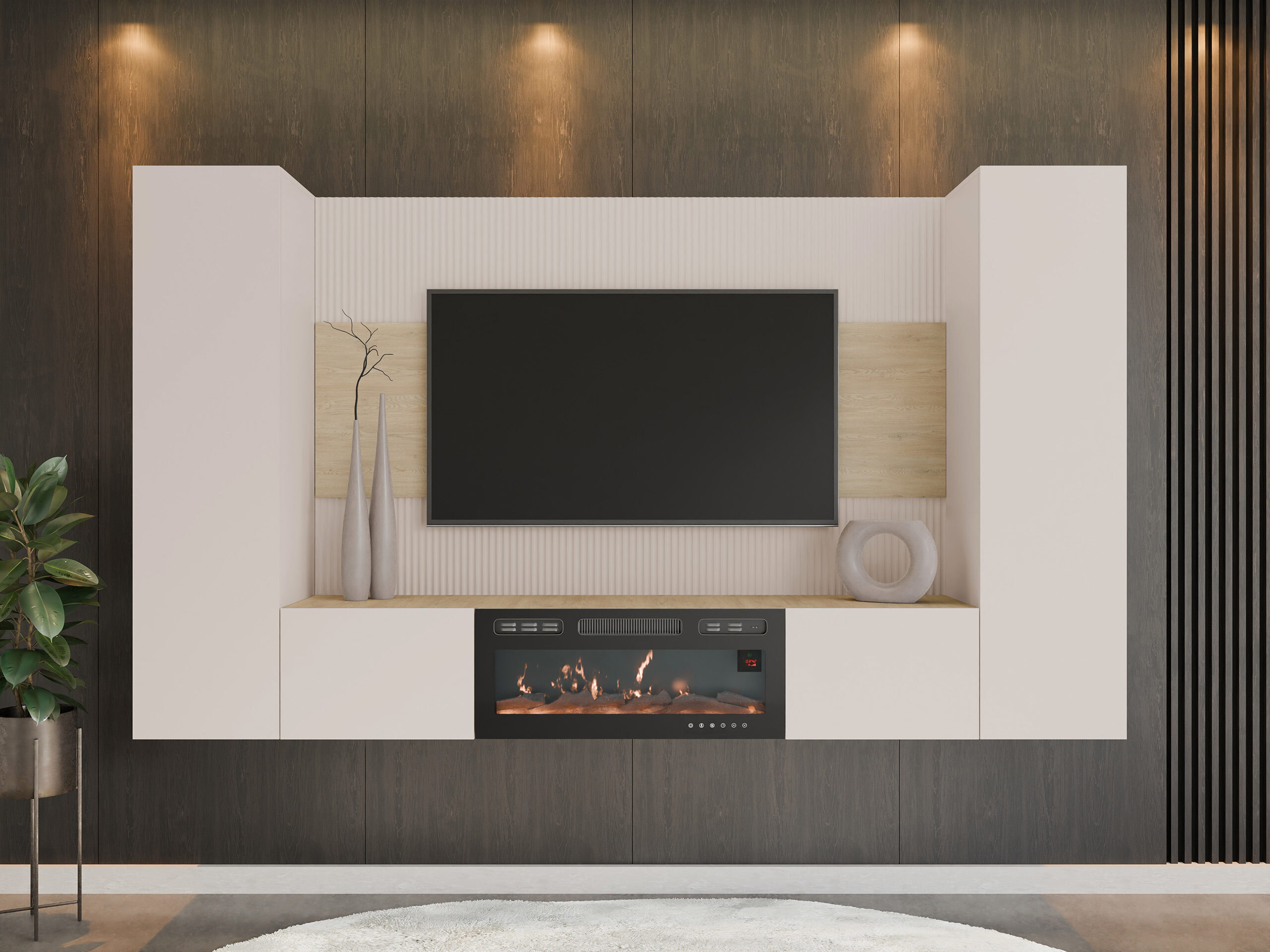 Living room set Comfivo Salix VIII (Beige + Cremona oak)