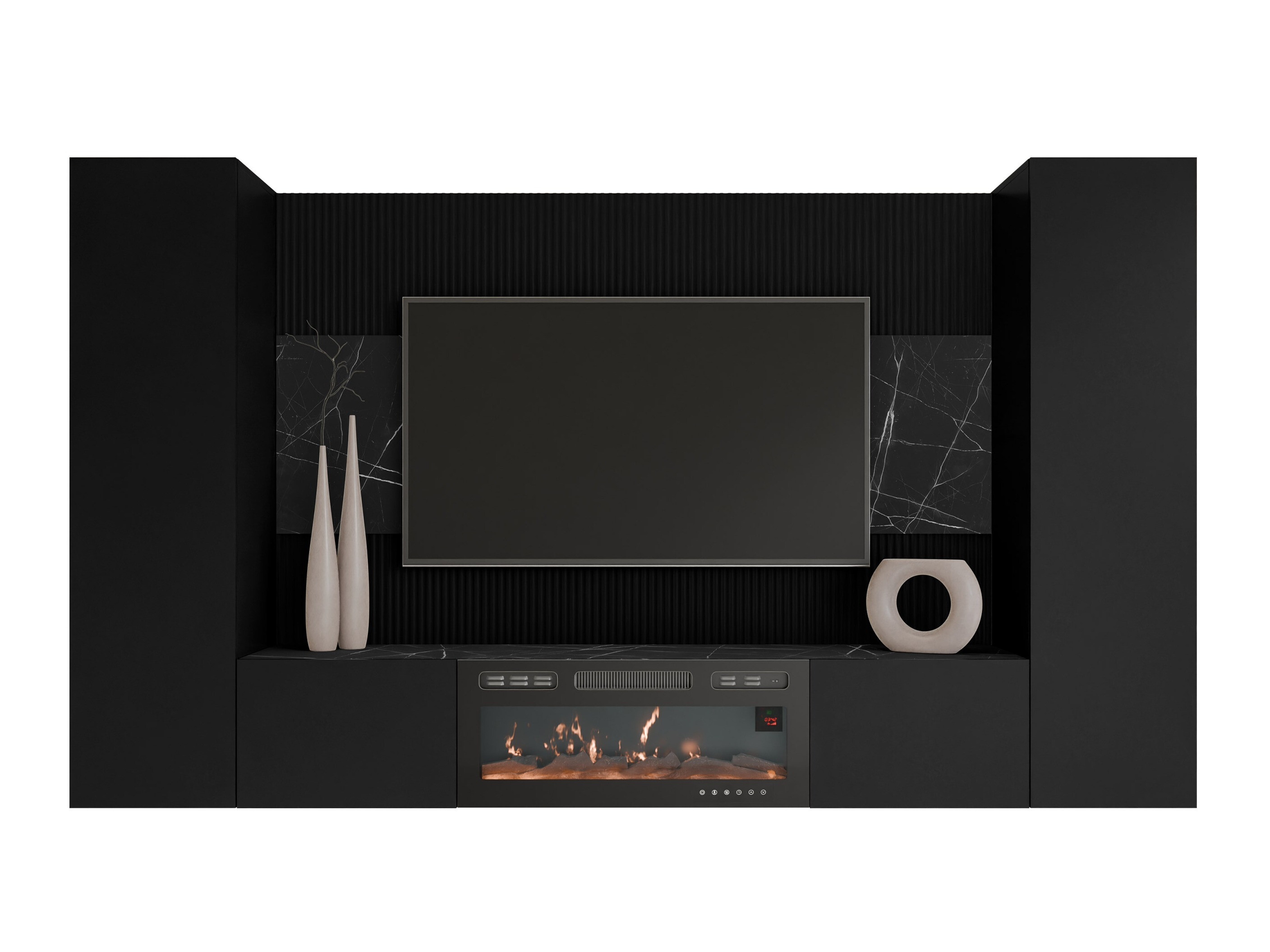 Living room set Comfivo Salix VIII (Black + Black marble)