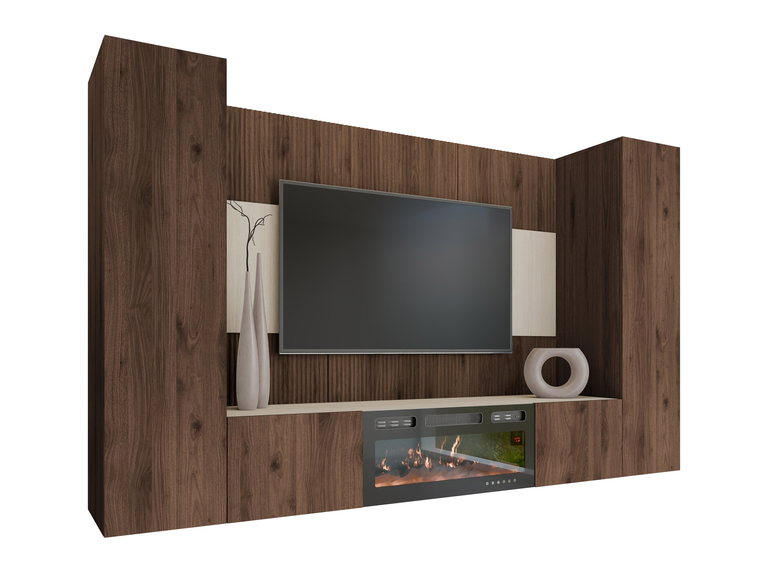 Living room set Comfivo Salix VIII (Walnut + Light Travertine)