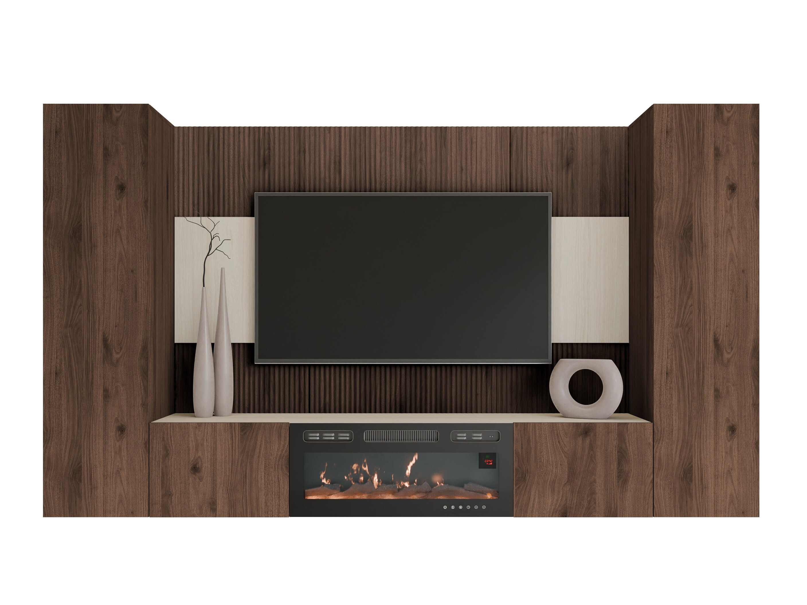 Living room set Comfivo Salix VIII (Walnut + Light Travertine)