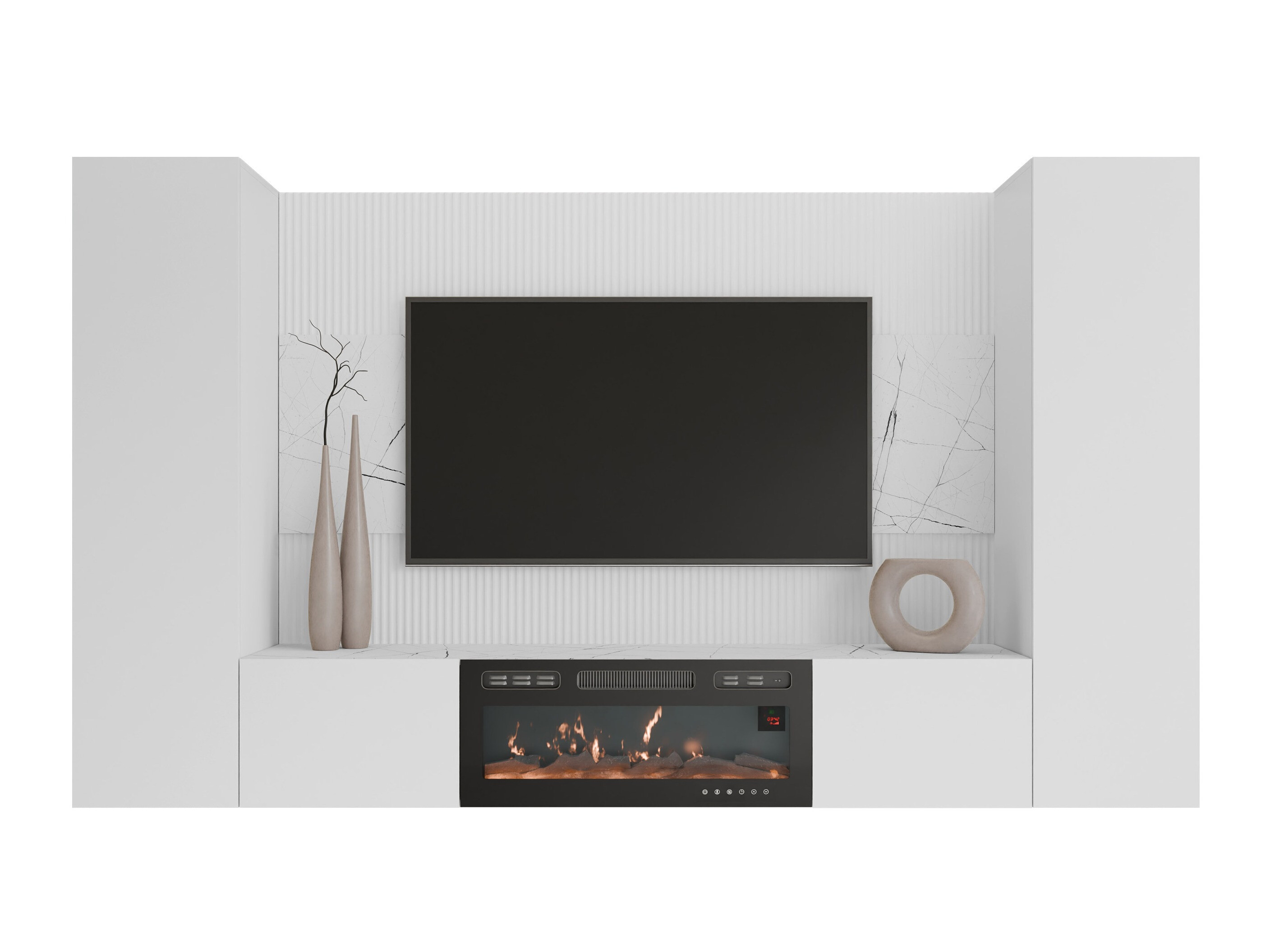 Living room set Comfivo Salix VIII (White + White marble)