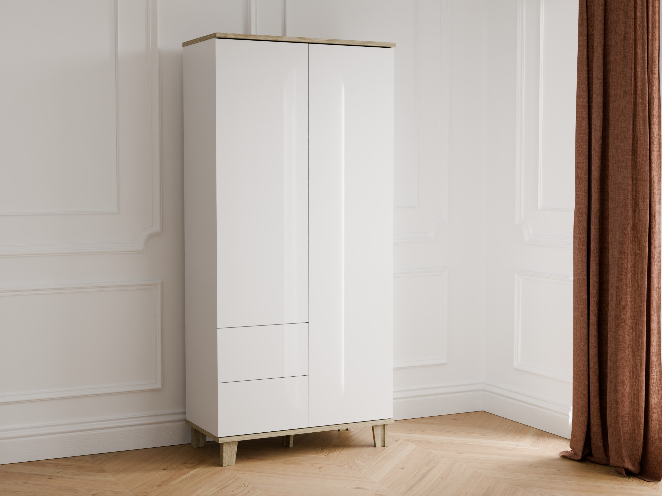 Wardrobe Evarveru 100 (Glossy white)