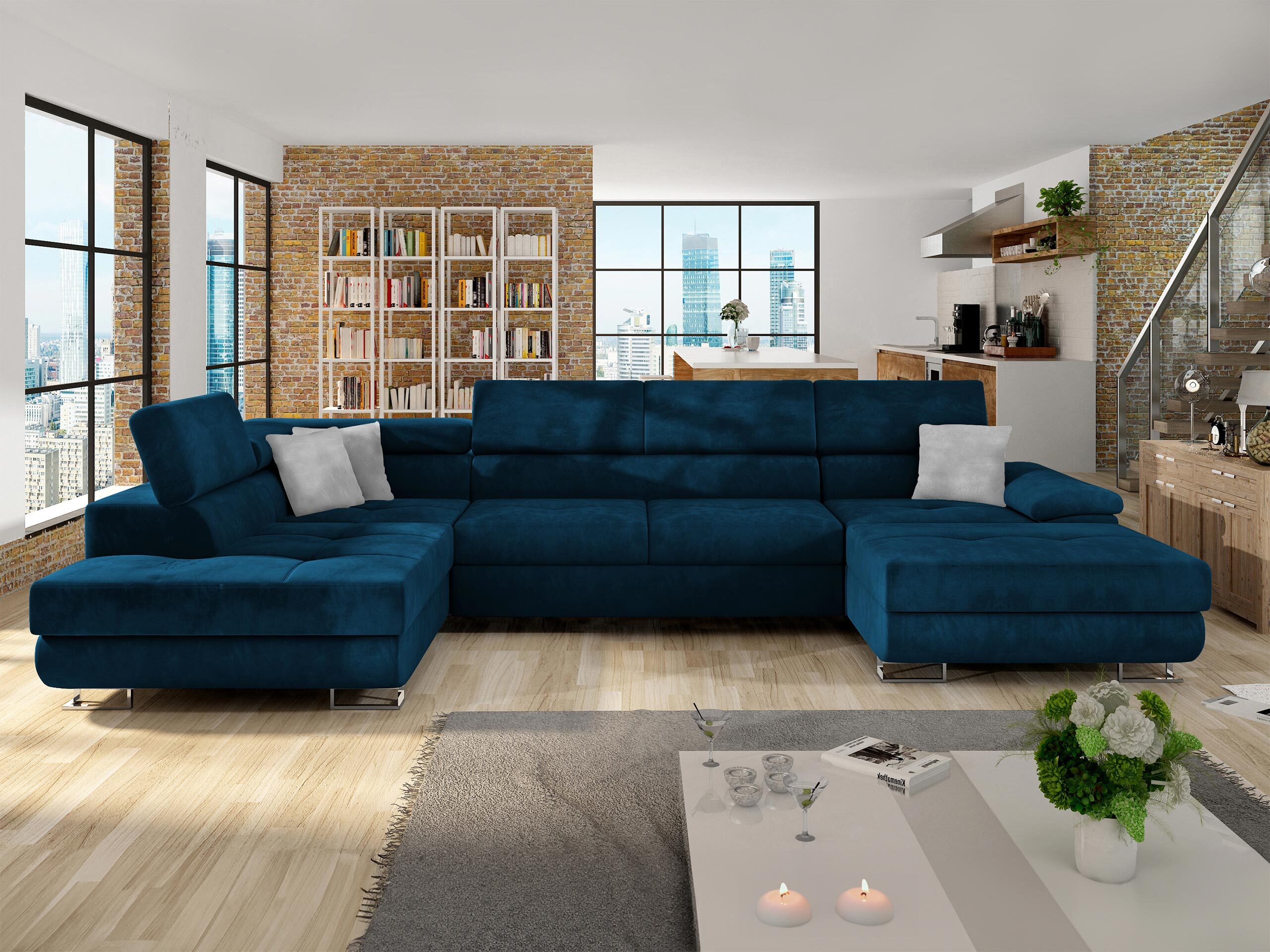 Corner sofa Comfivo Ruta IV (Kronos 09 + Paros 05)