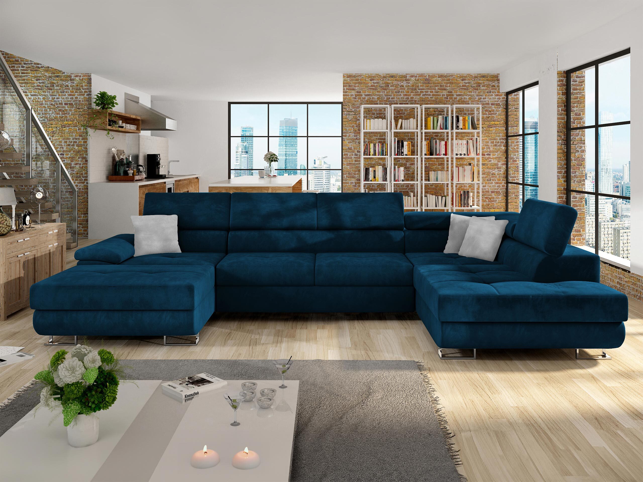 Corner sofa Comfivo Ruta IV (Kronos 09 + Paros 05)