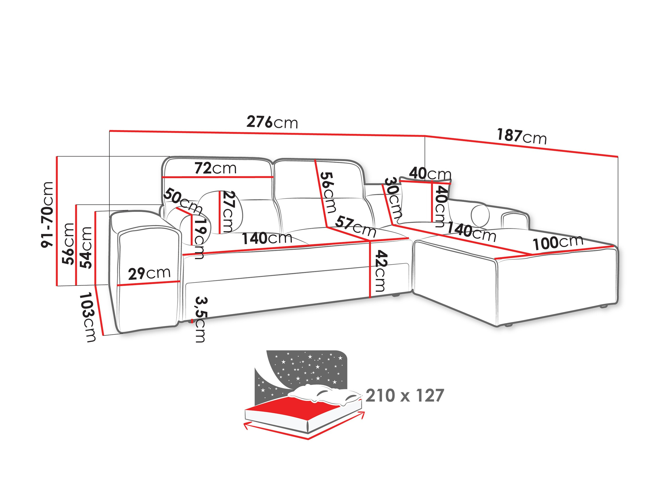 Corner sofa Sarasota 202 (Velo 621)