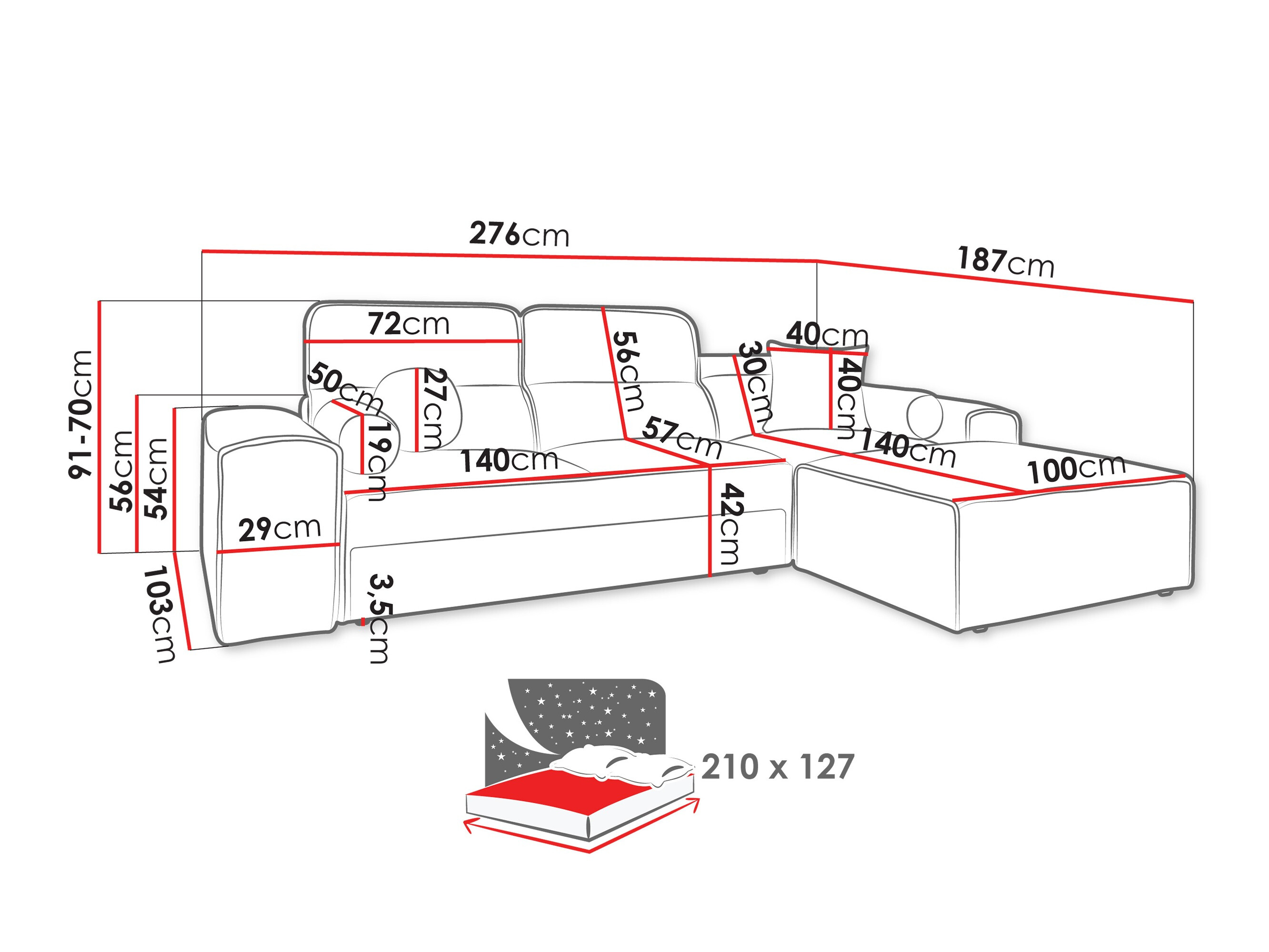 Corner sofa Sarasota 202 (Velo 623)