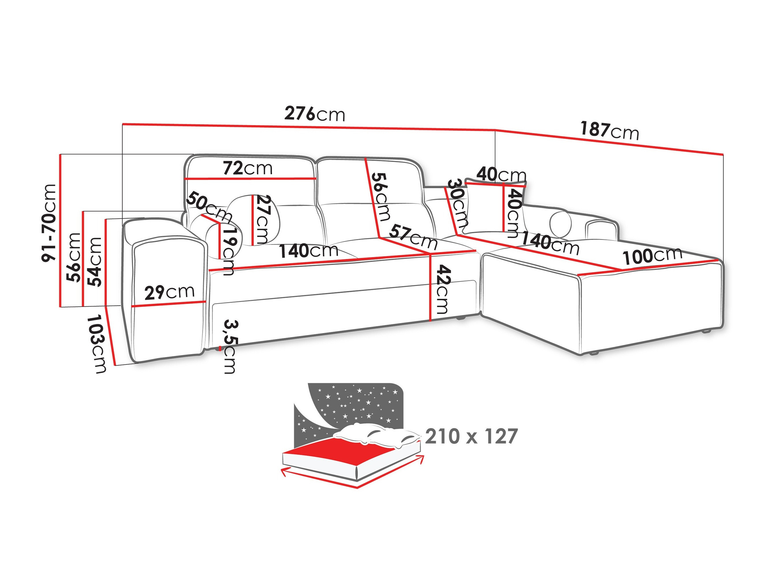 Corner sofa Sarasota 202 (Velo 623)