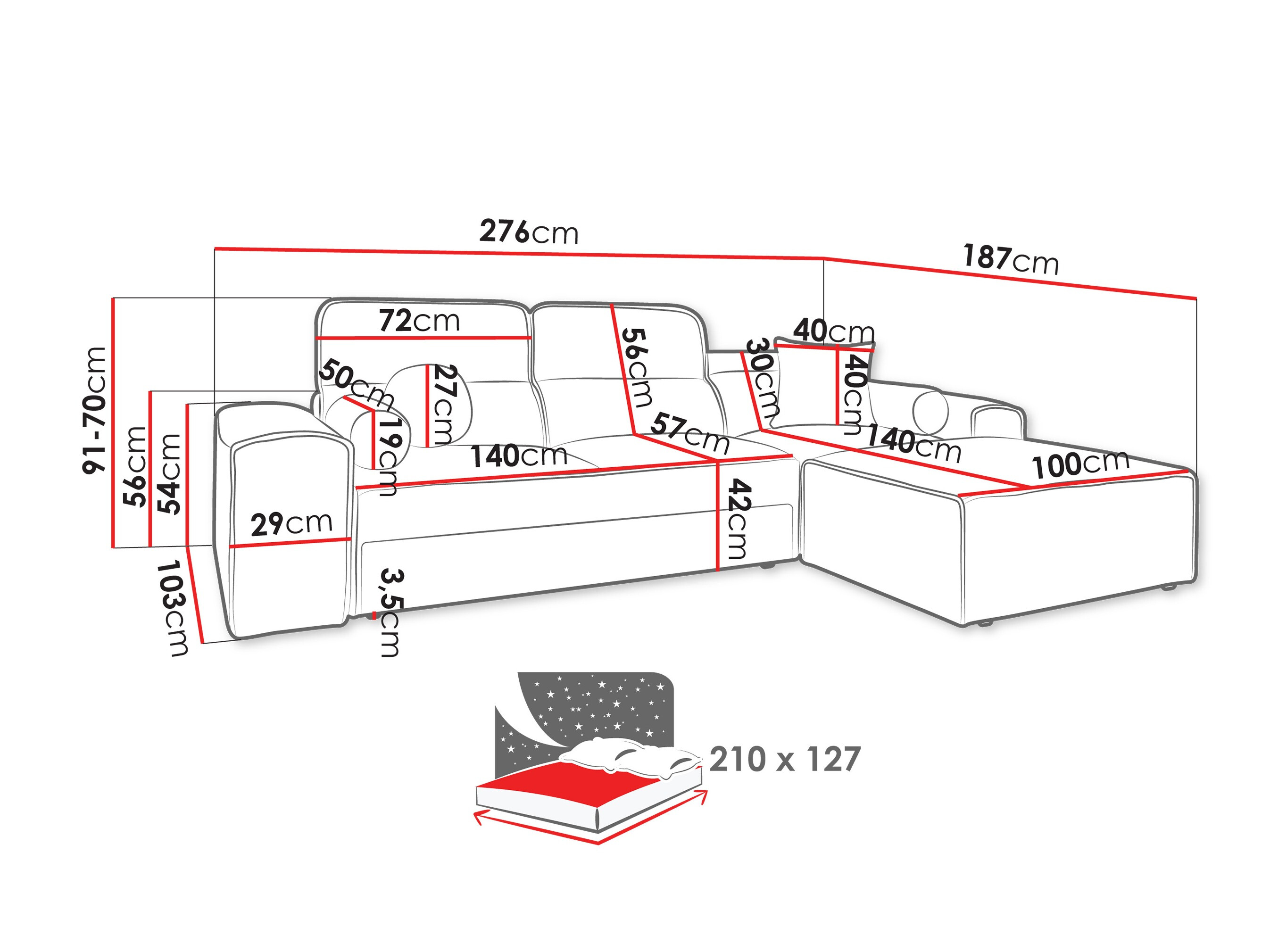 Corner sofa Sarasota 202 (Velo 633)