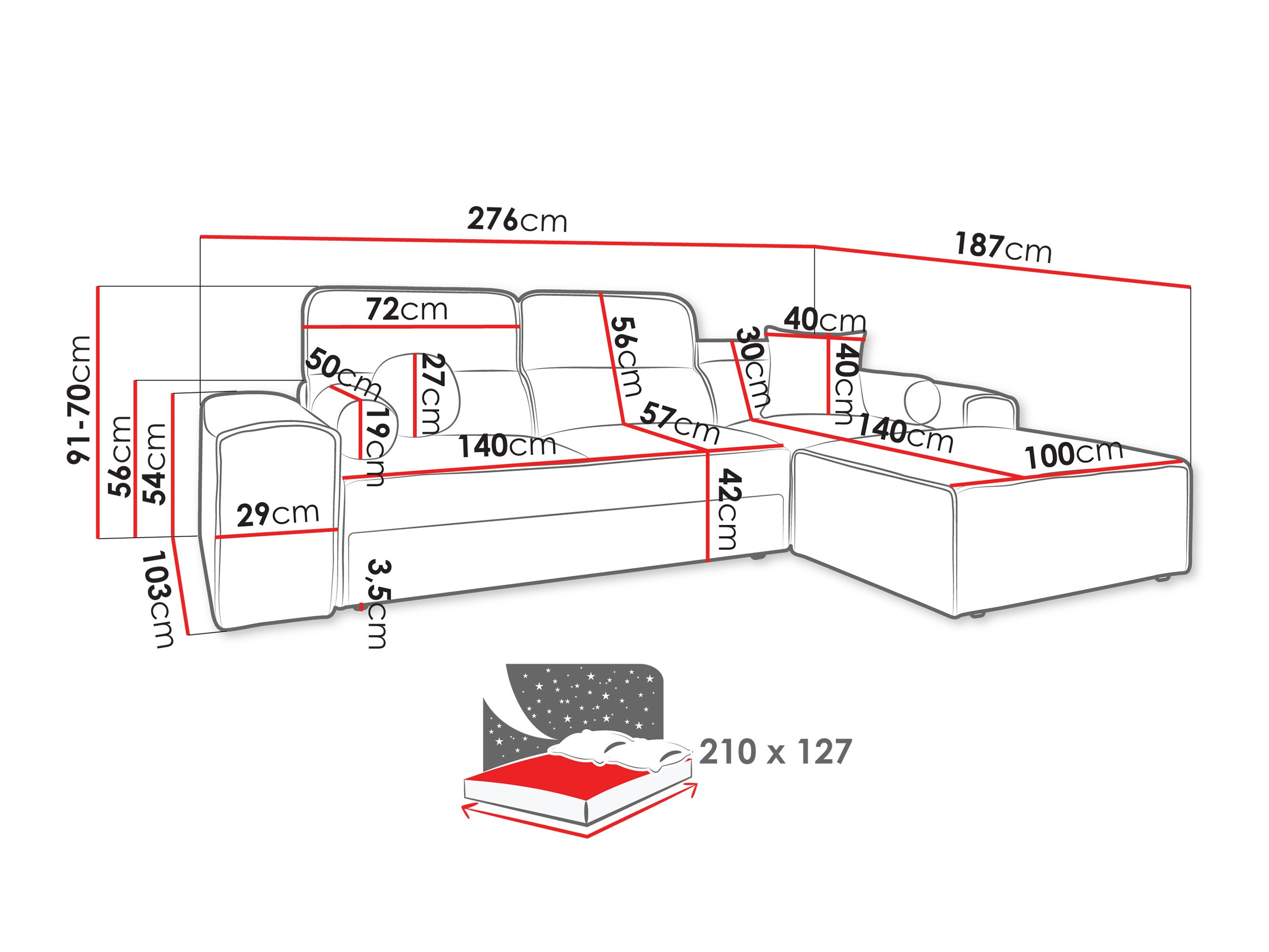 Corner sofa Sarasota 202 (Velo 633)