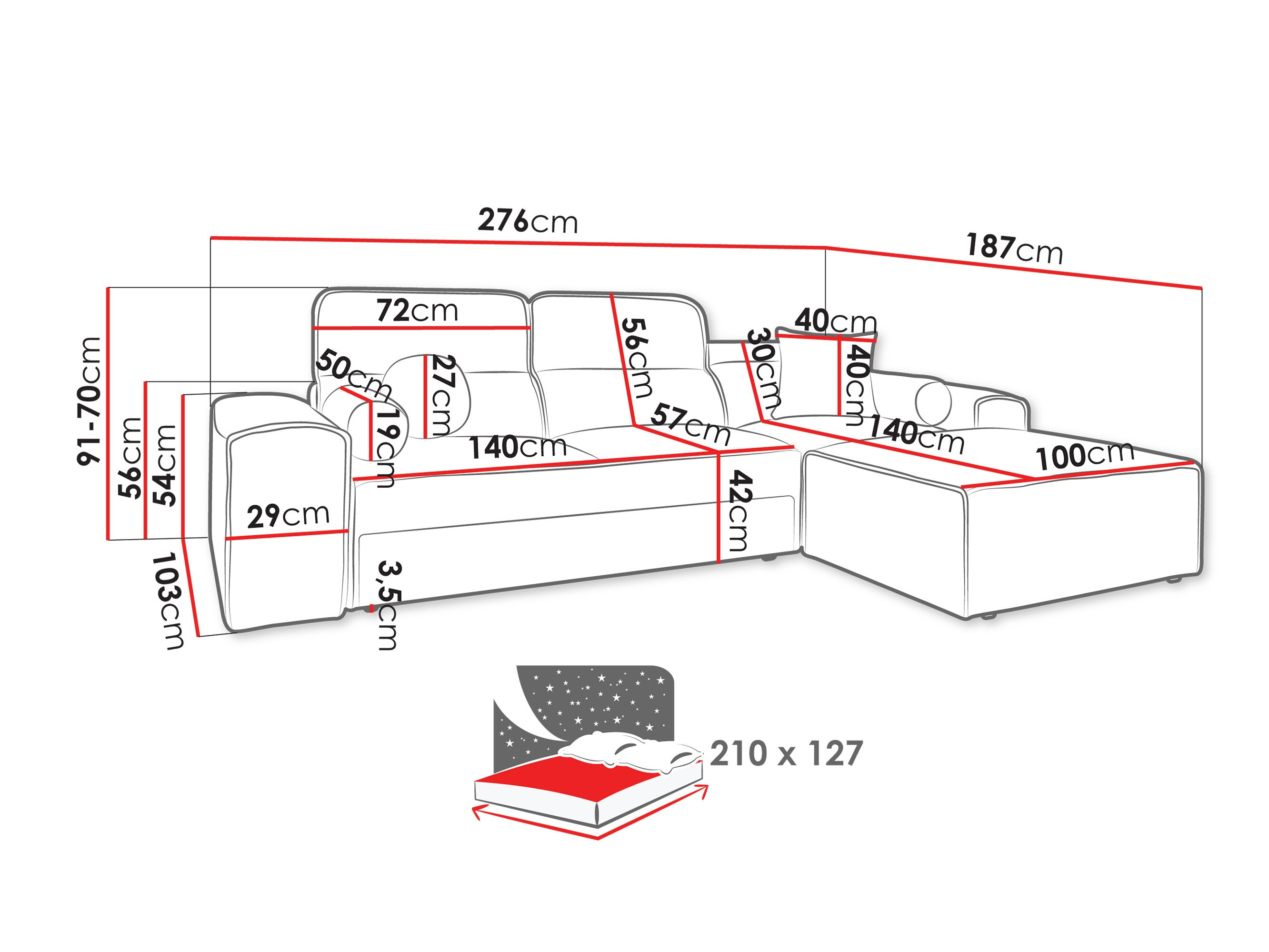 Corner sofa Sarasota 202 (Velo 635)