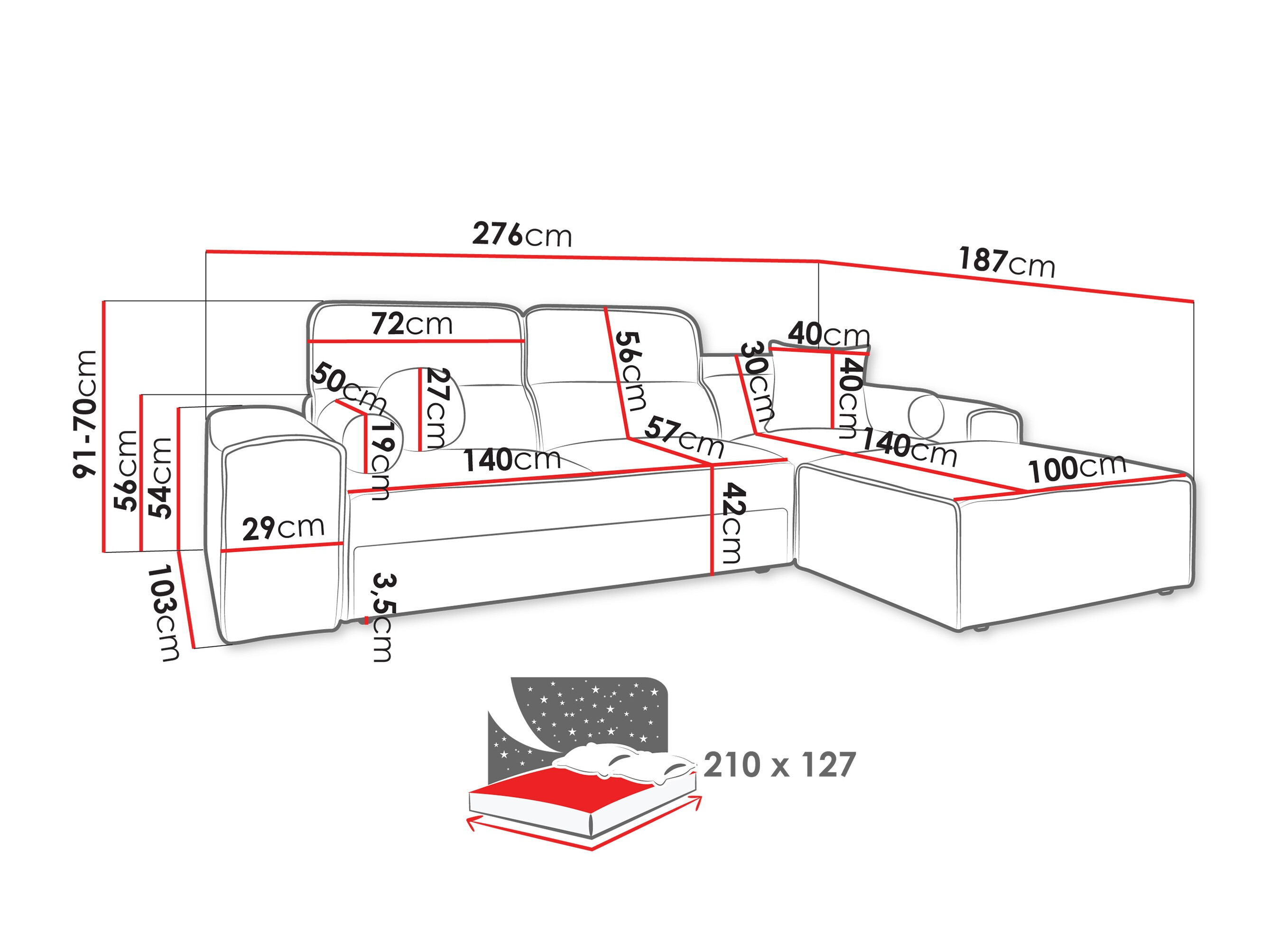 Corner sofa Sarasota 202 (Velo 635)