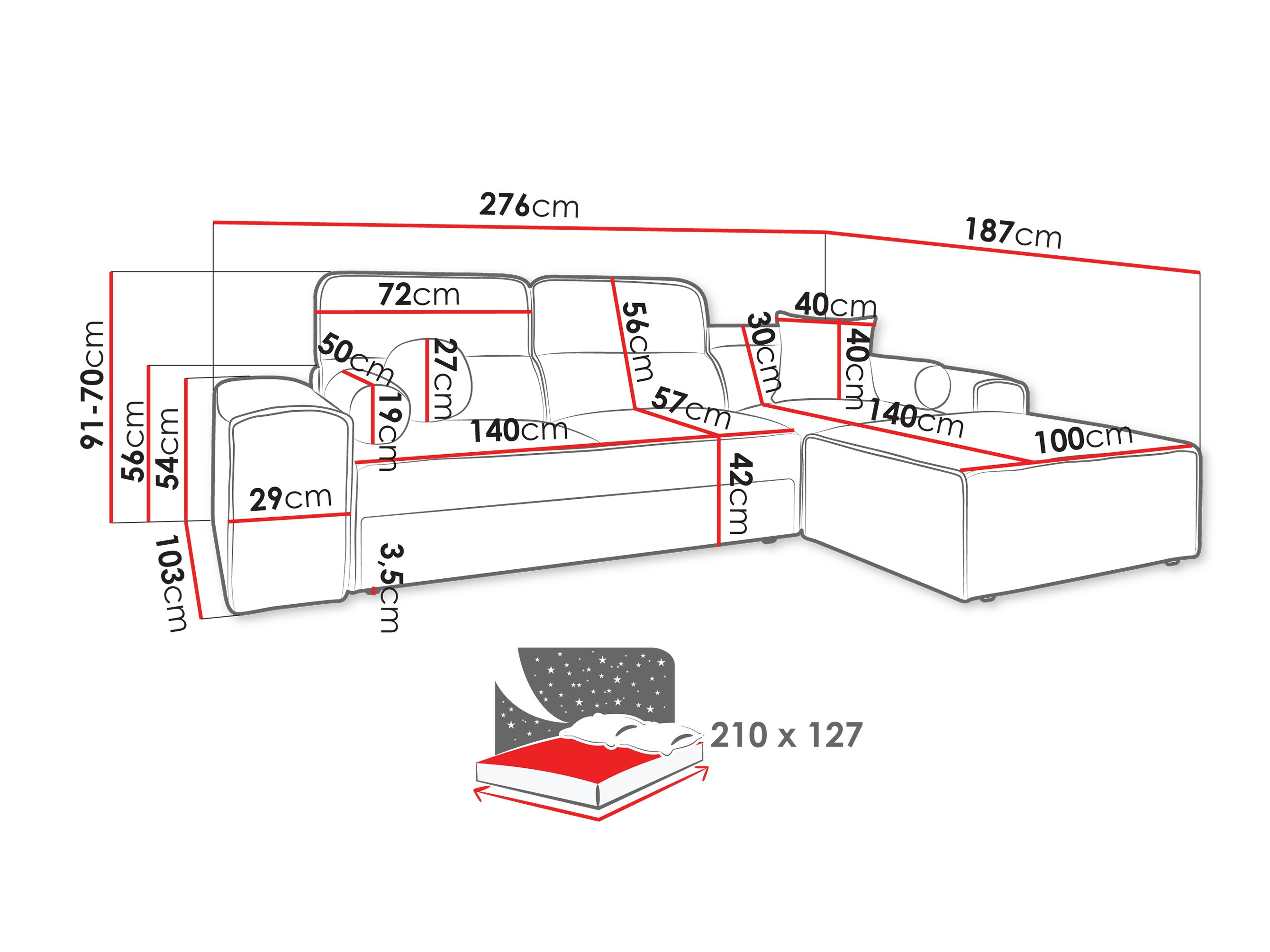 Corner sofa Sarasota 202 (Velo 636)