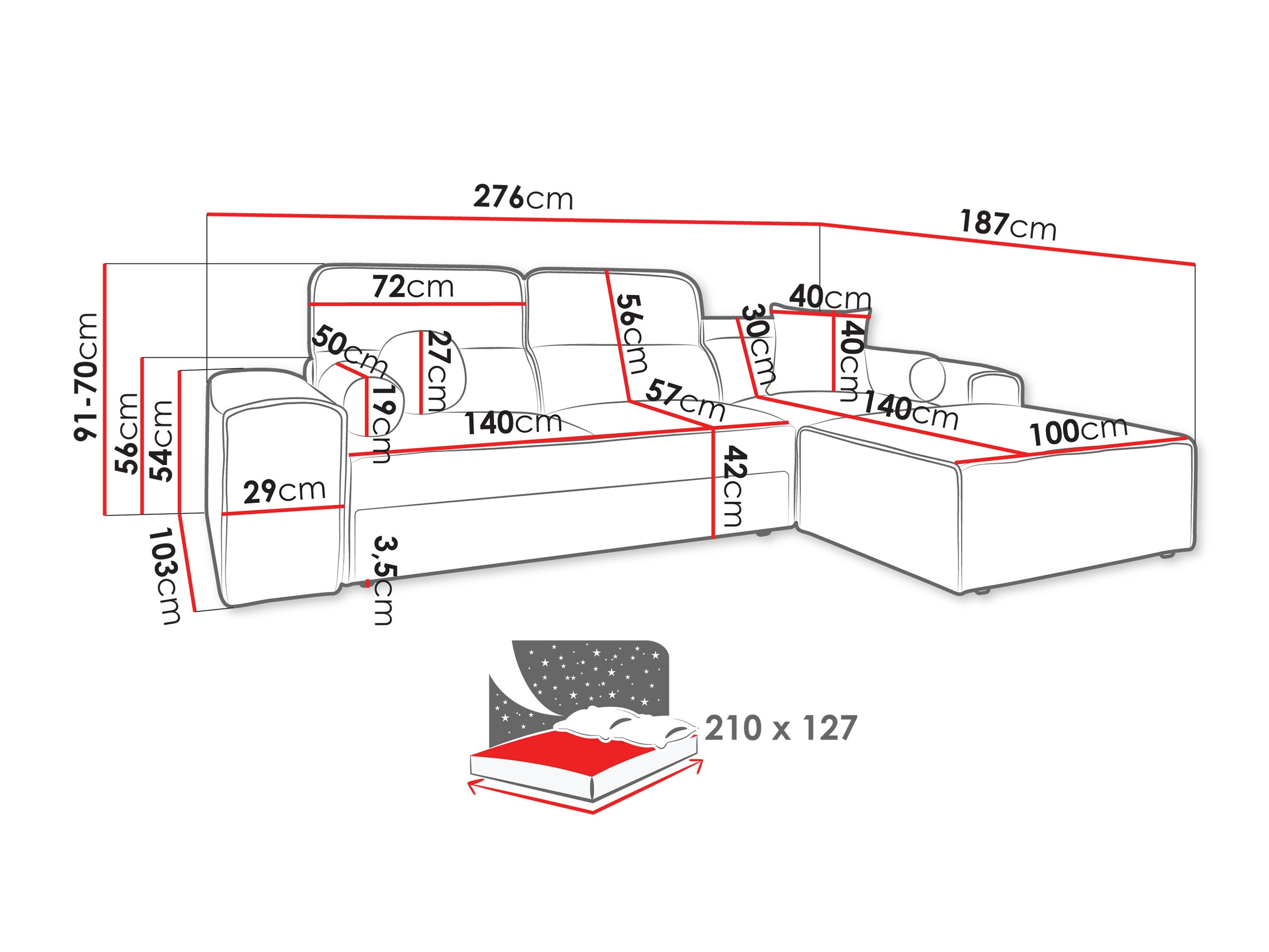 Corner sofa Sarasota 202 (Velo 636)