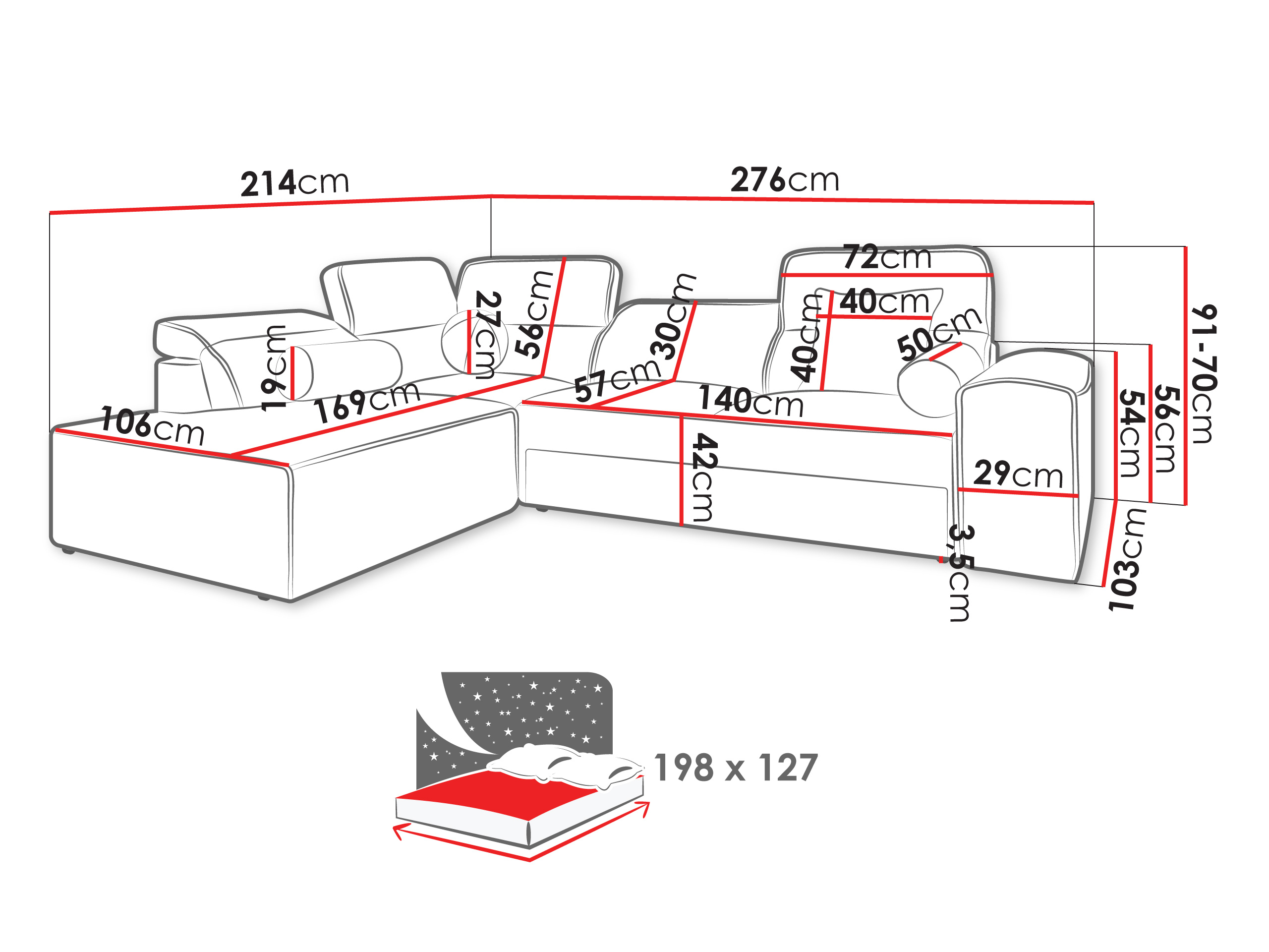 Corner sofa Sarasota 203 (Velo 623)