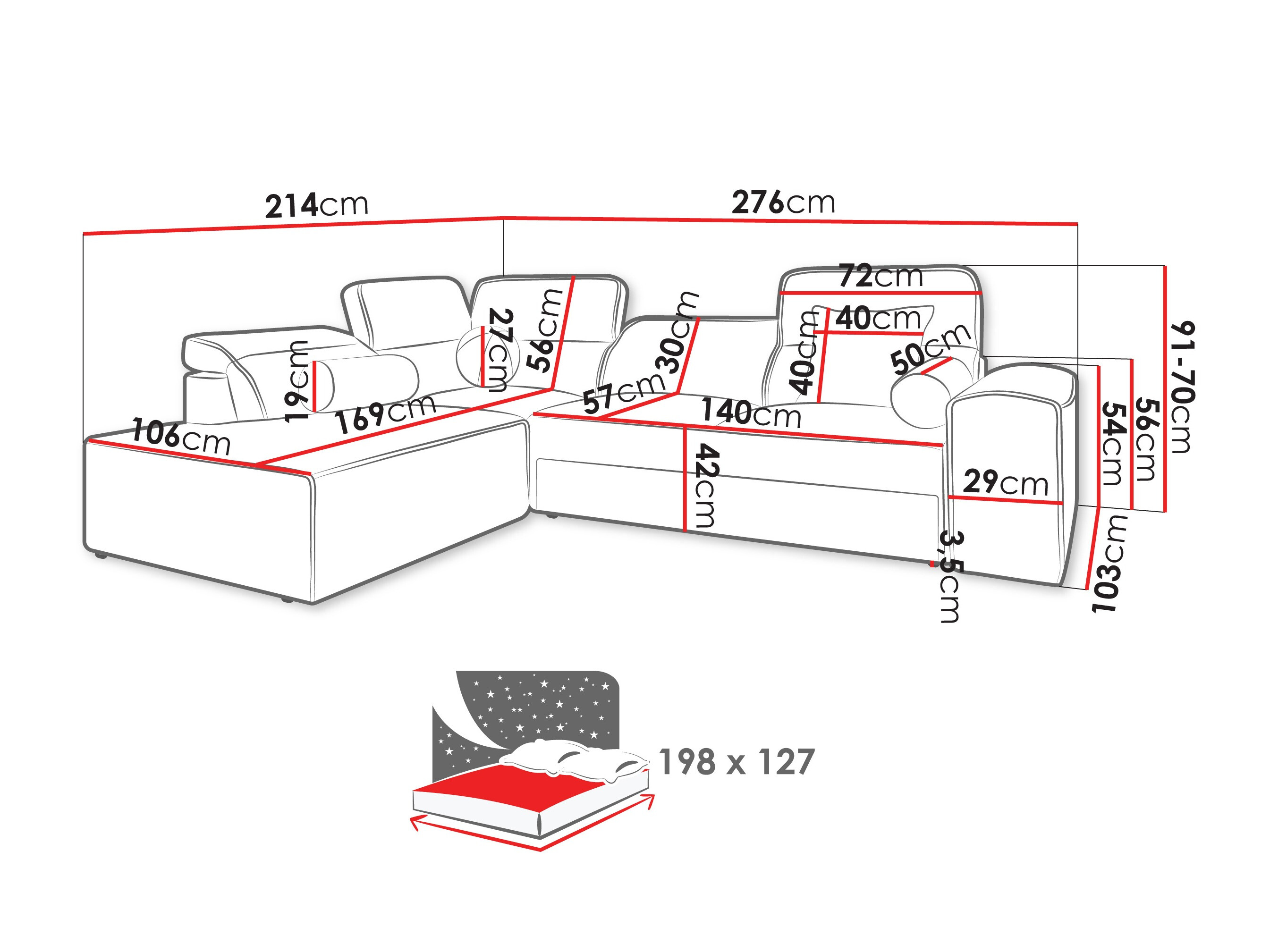 Corner sofa Sarasota 203 (Velo 621)