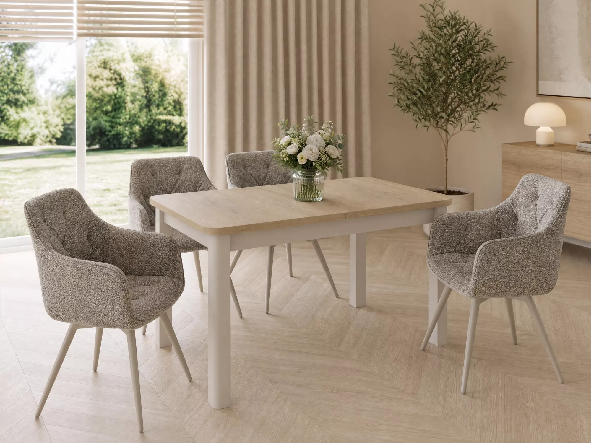 Table Detroit 1007 (Cashmere + Cremona oak)