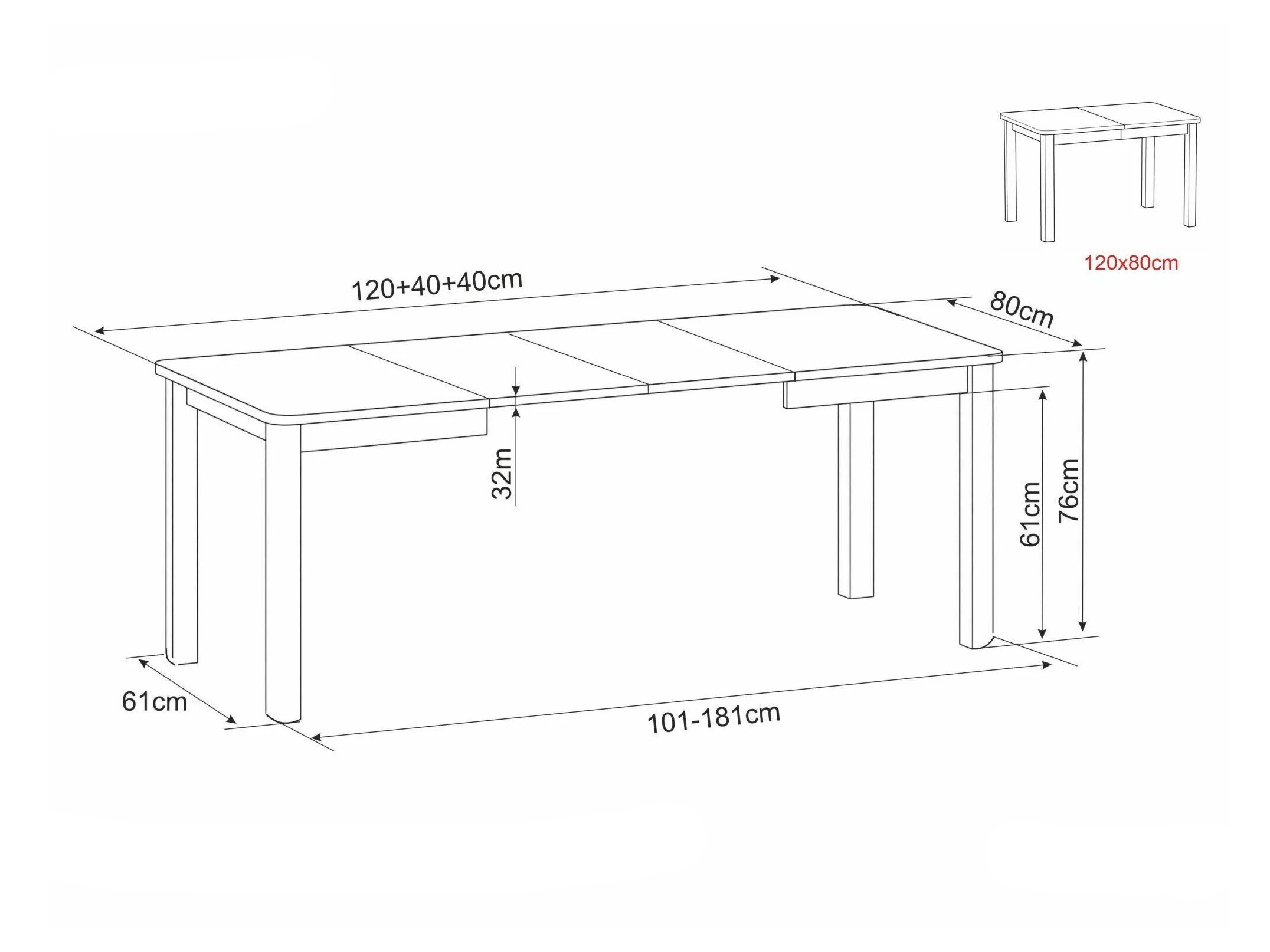Table Detroit 1007 (Cashmere + Cremona oak)