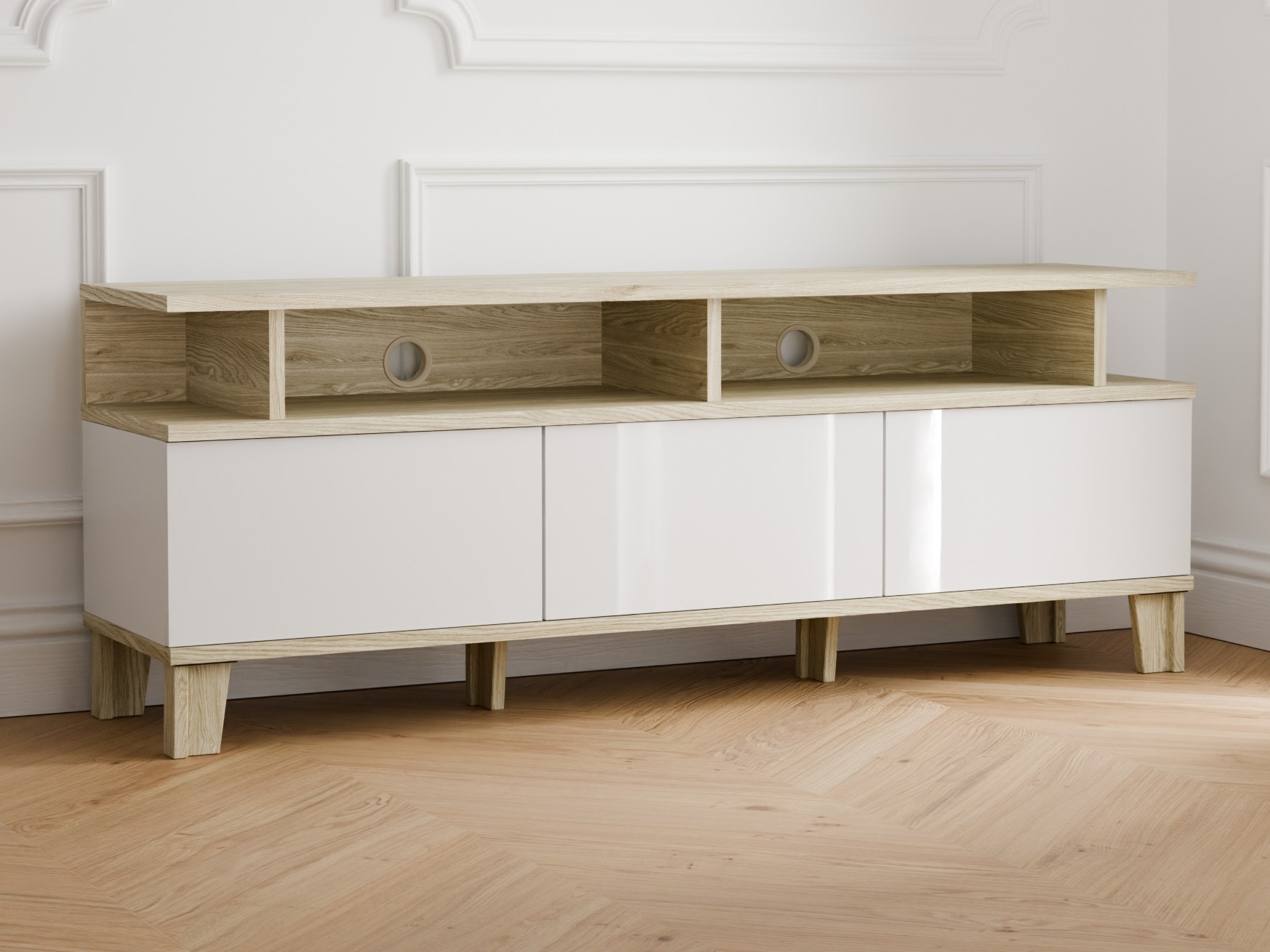TV stand Evarveru 101 (Glossy white)