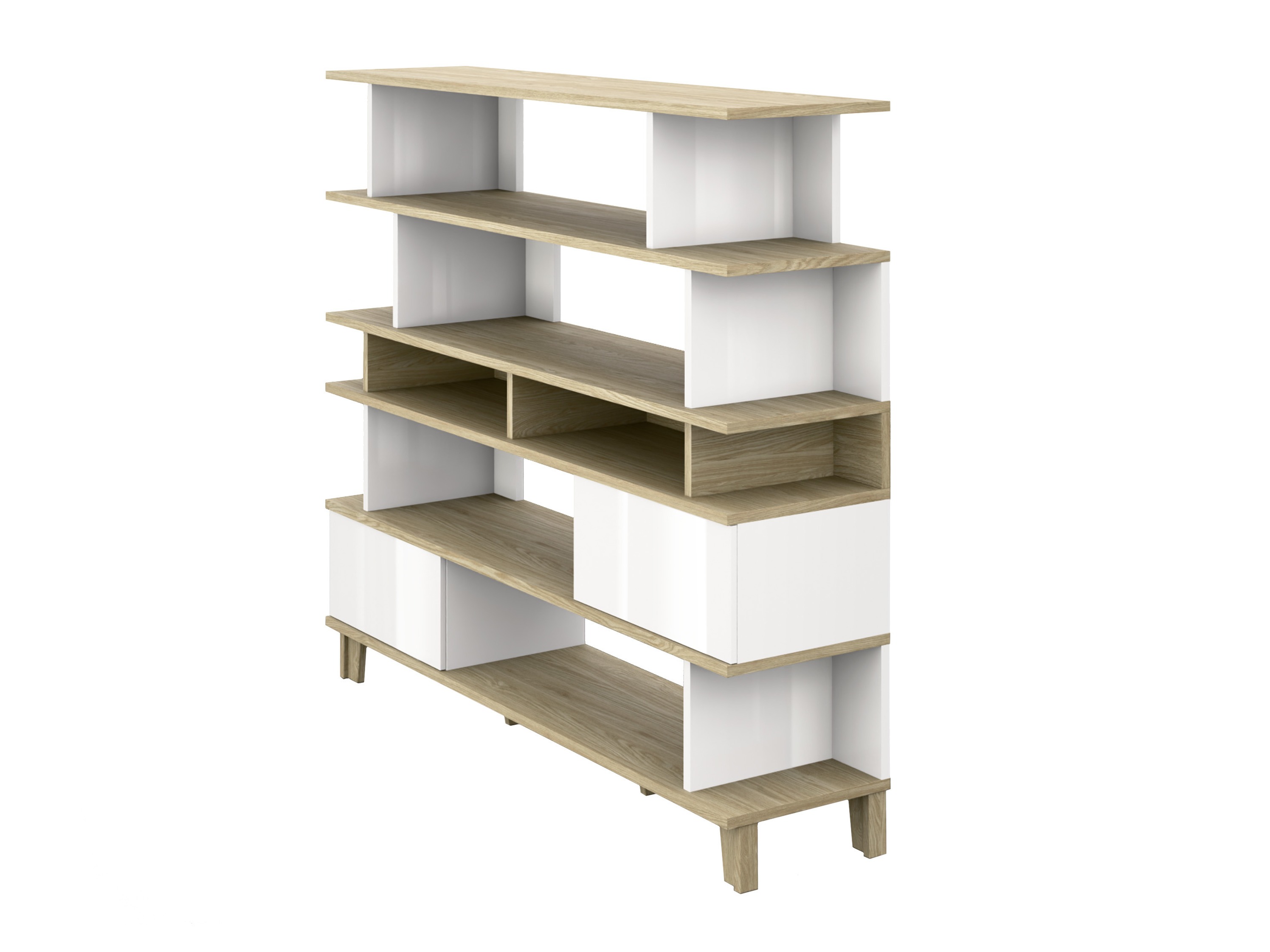 Bookcase Evarveru 104 (Glossy white)