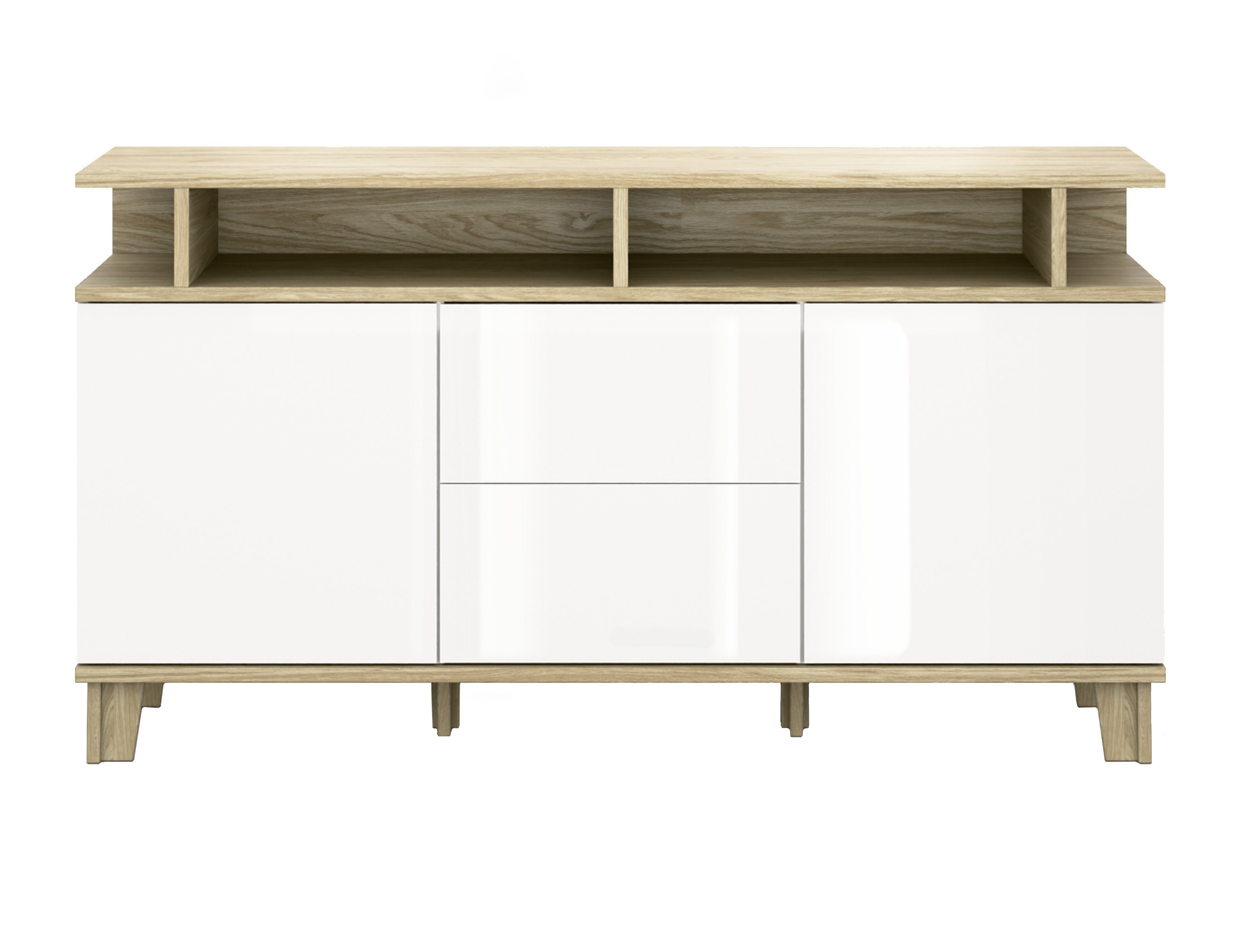 Chest of drawers Evarveru 105 (Glossy white)