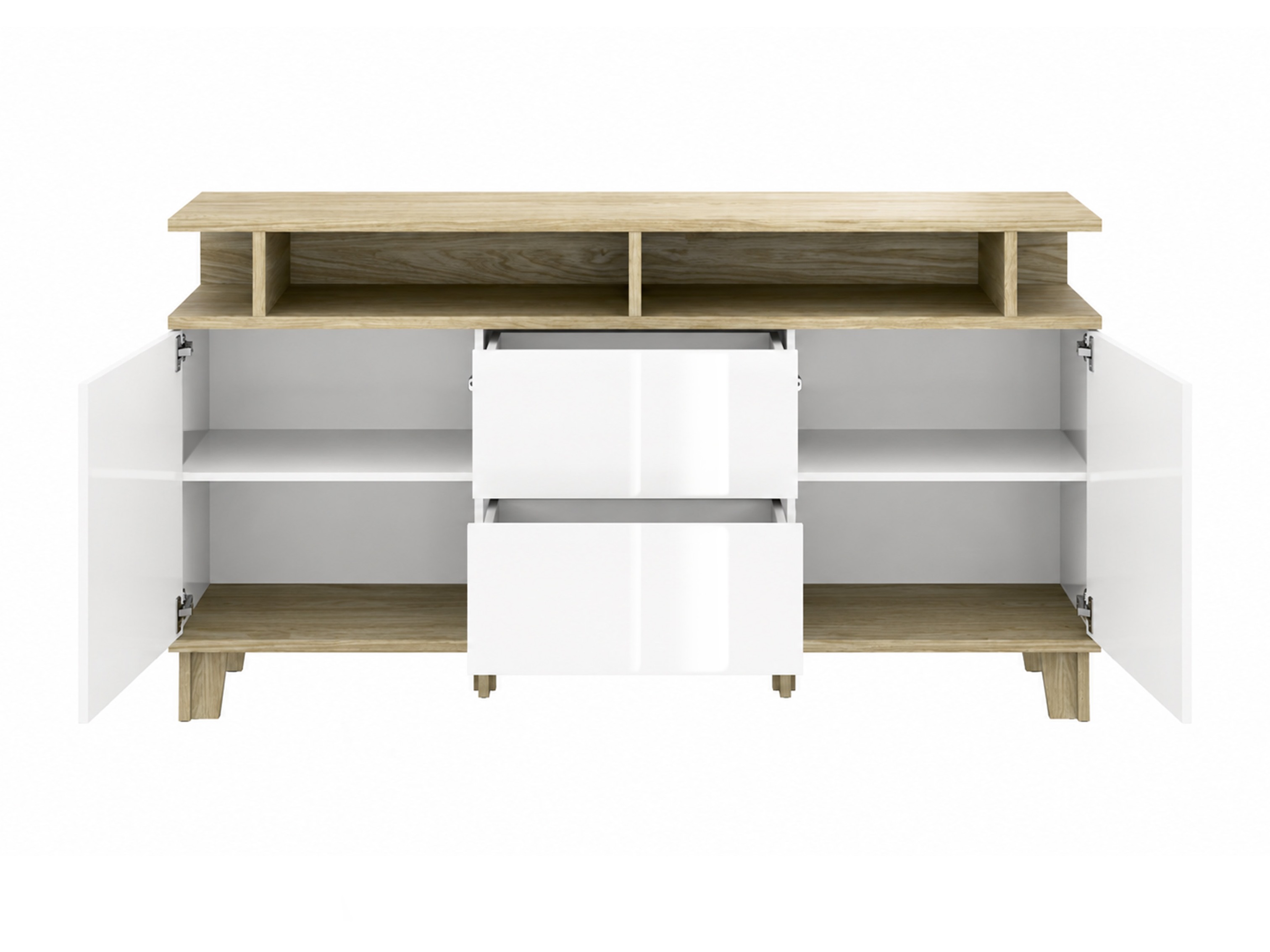 Chest of drawers Evarveru 105 (Glossy white)