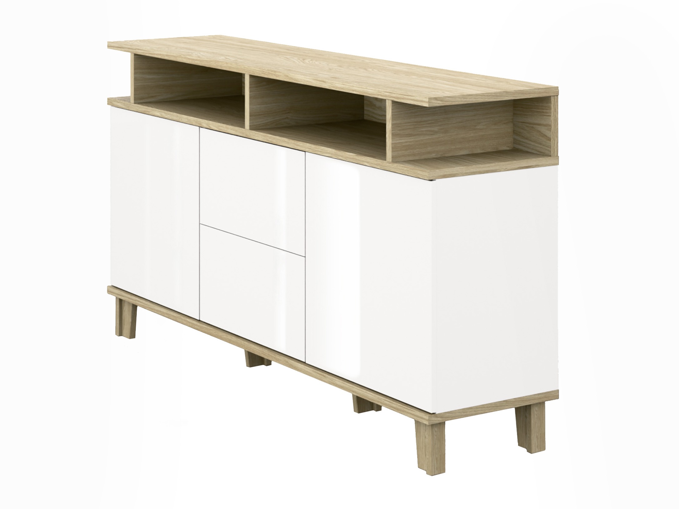 Chest of drawers Evarveru 105 (Glossy white)