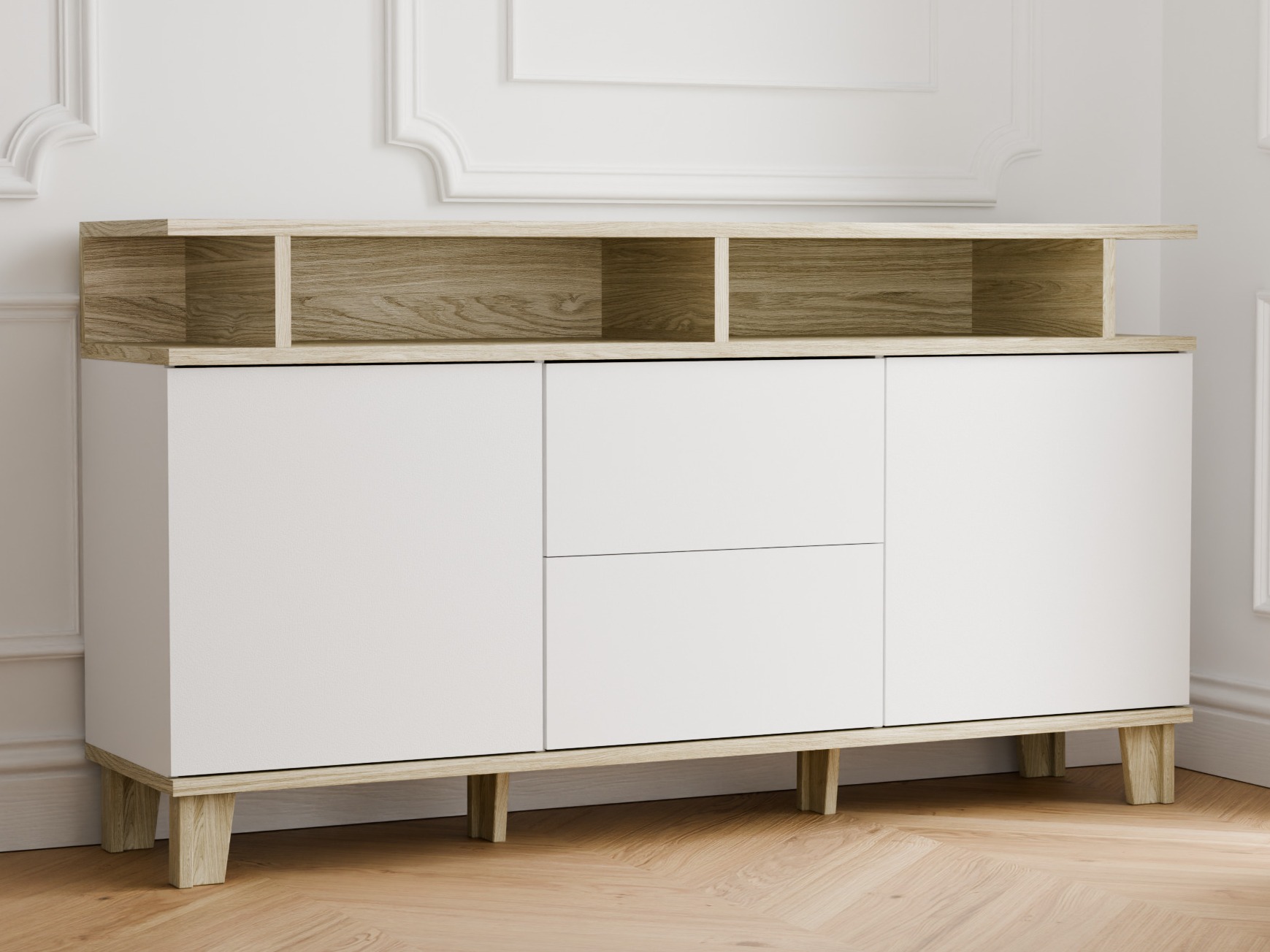 Chest of drawers Evarveru 105 (Matte white)