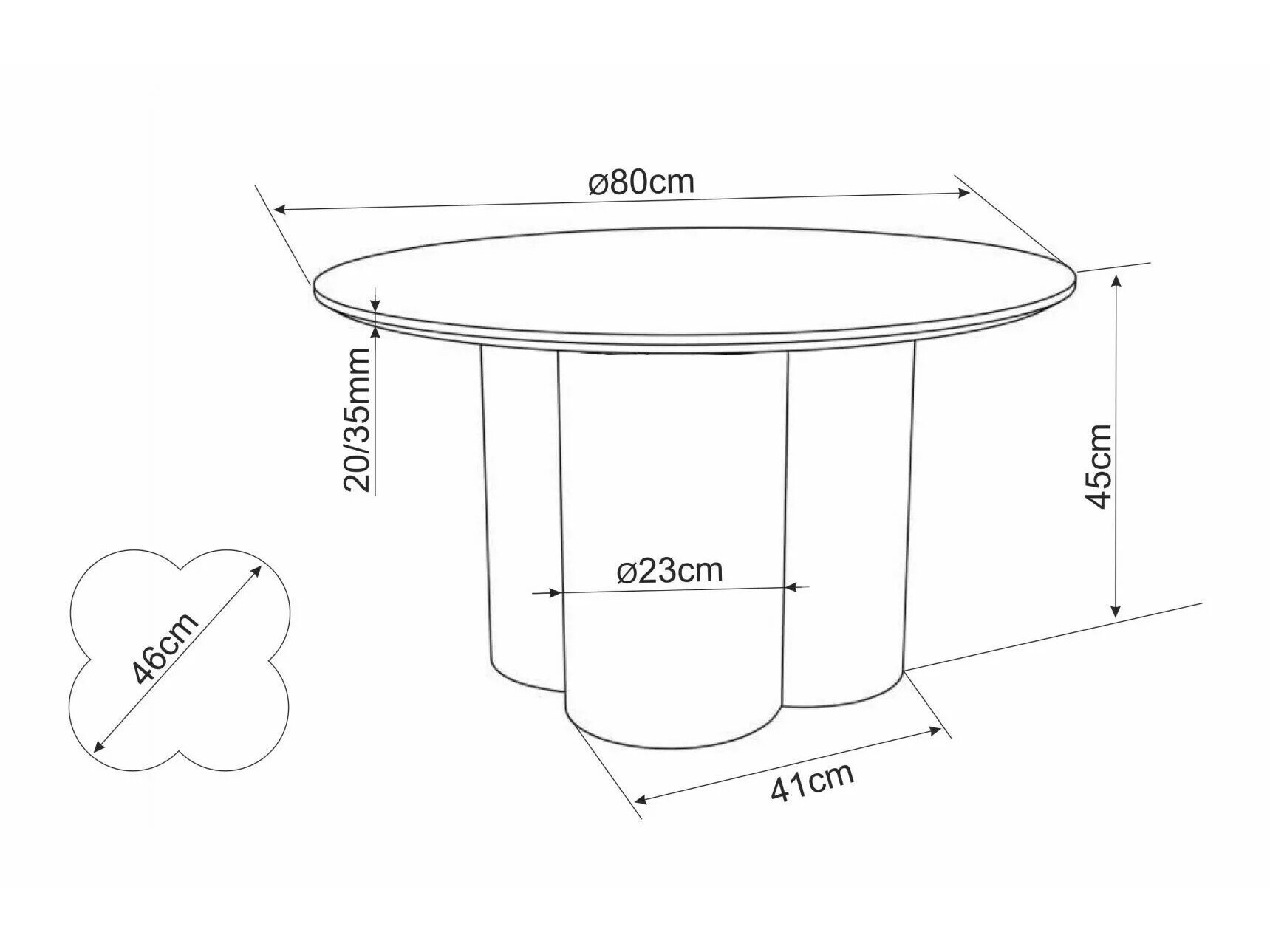 Coffee table Detroit 1013 (Ecru white)