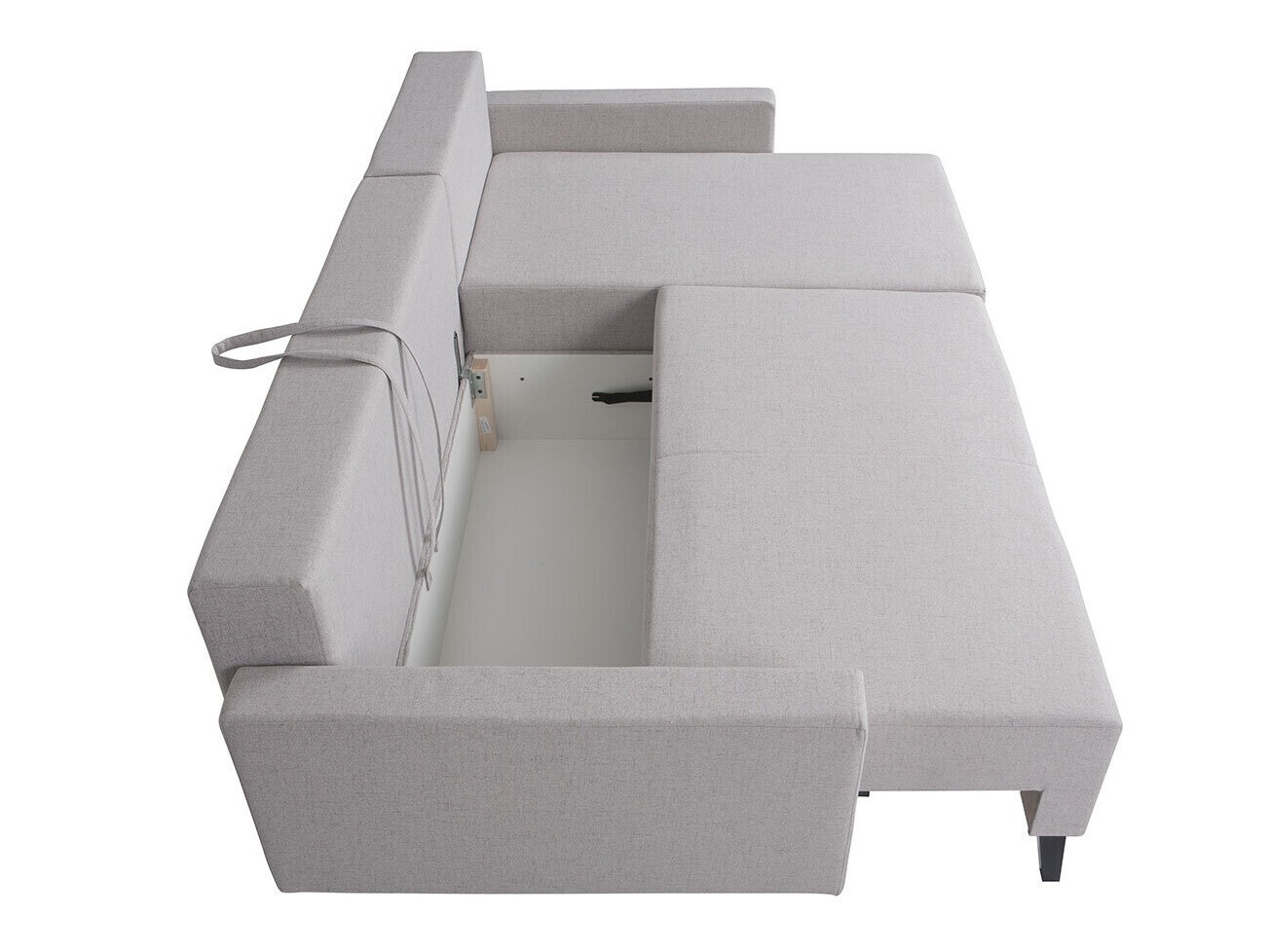 Corner sofa Delbene 130 (Aura 23 + Glossy black)