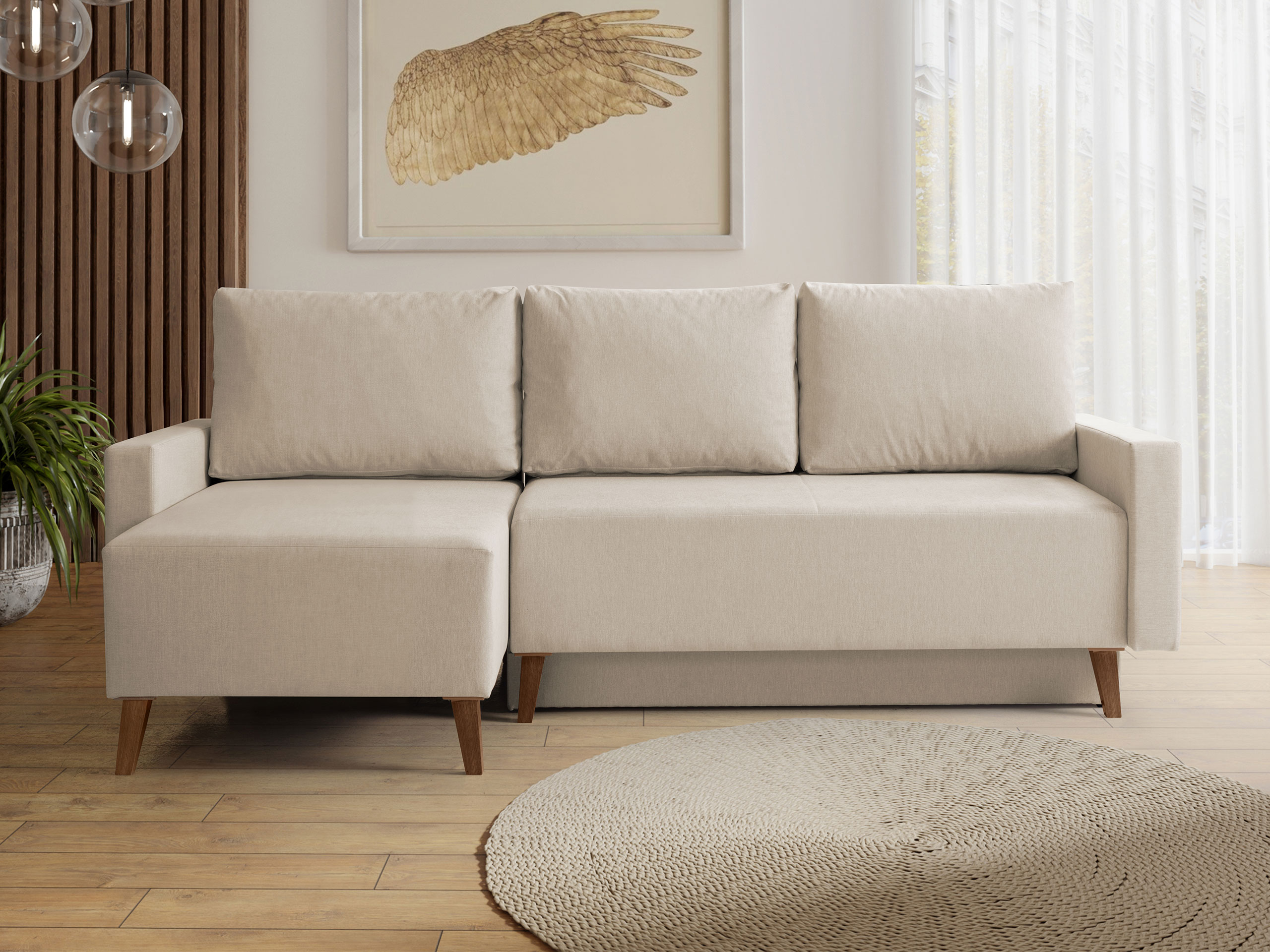 Corner sofa Delbene 130 (Verita 03 + Dark San Remo oak)