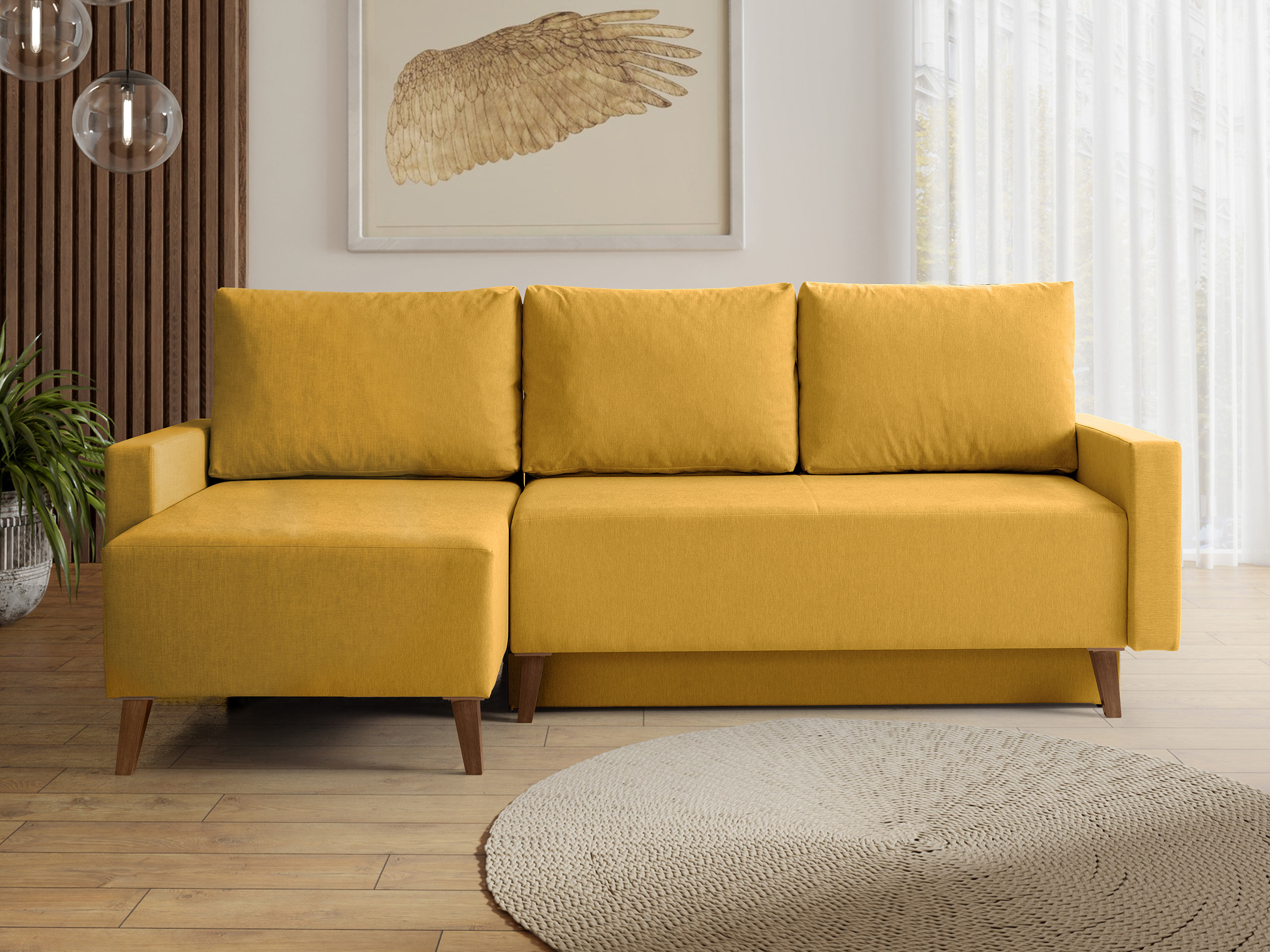 Corner sofa Delbene 130 (Verita 53 + Dark San Remo oak)