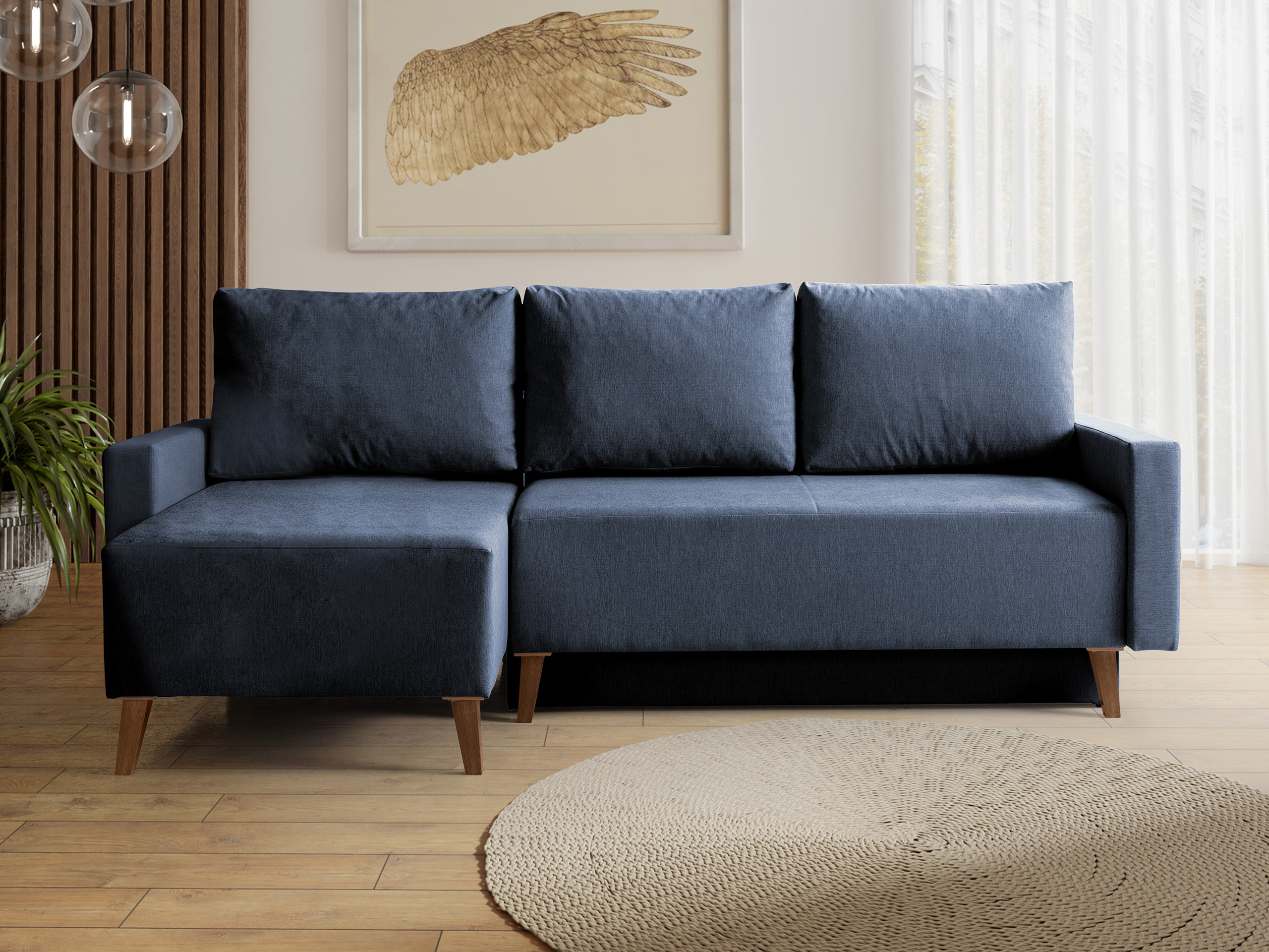 Corner sofa Delbene 130 (Verita 76 + Dark San Remo oak)
