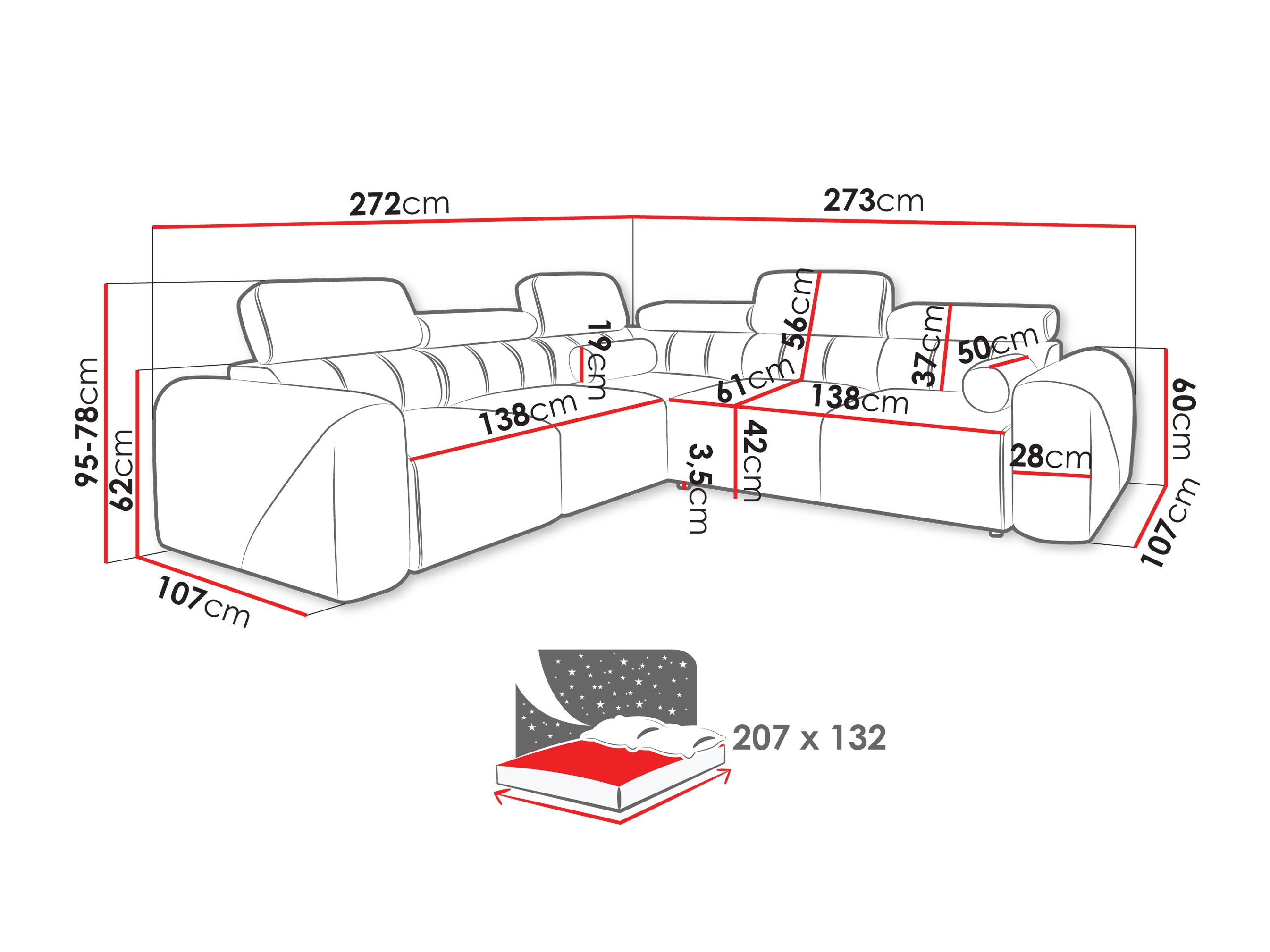 Corner sofa Sarasota 206 (Velo 633)