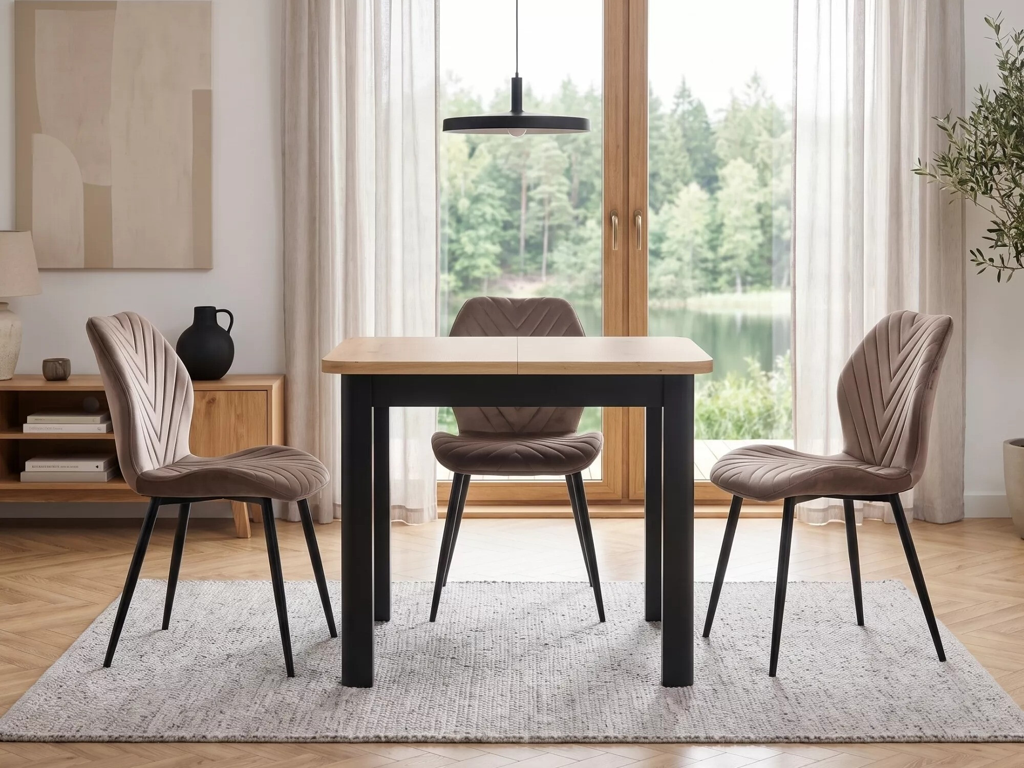Table Detroit 1008 (Black + Artisan oak)
