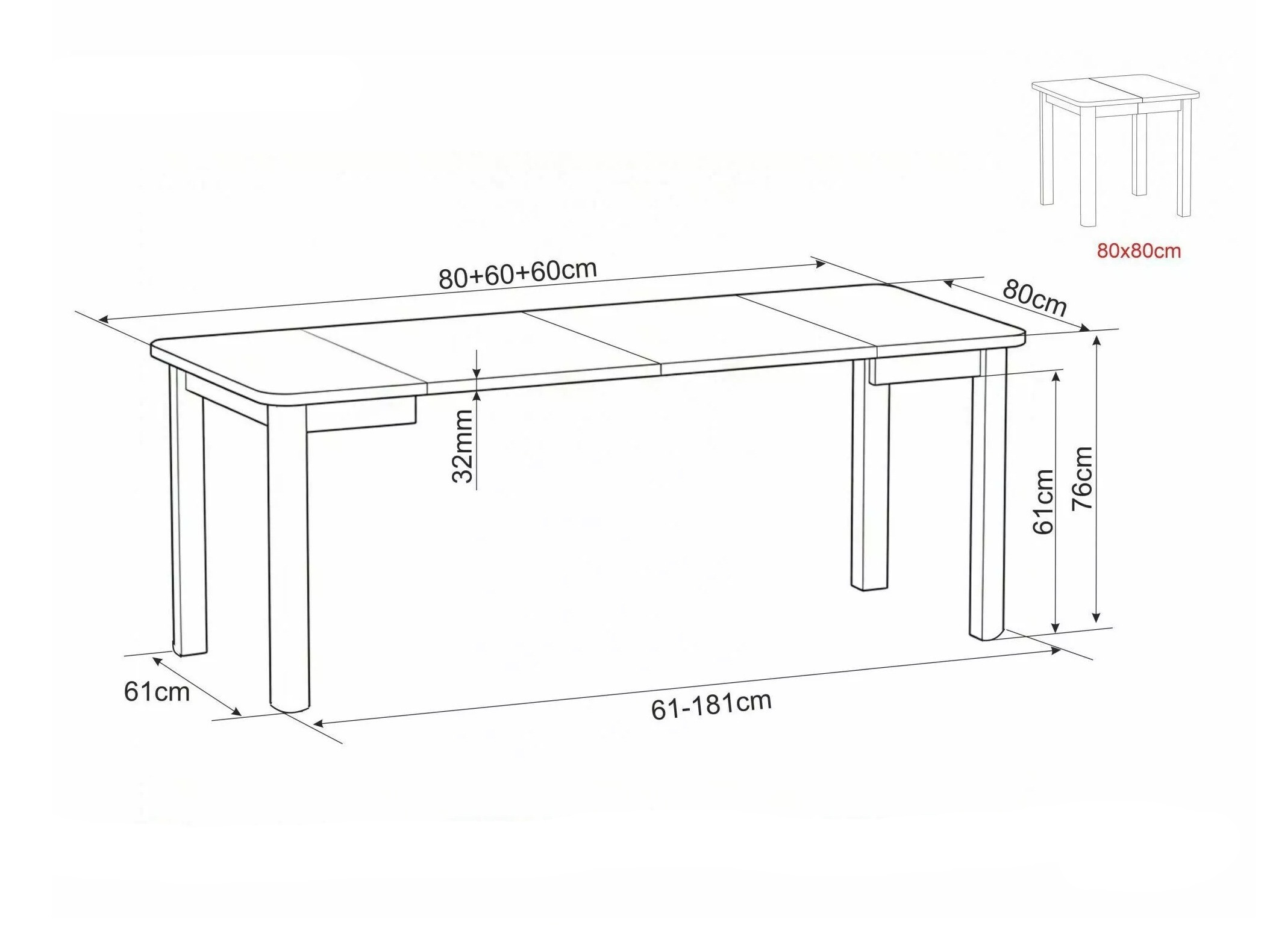 Table Detroit 1008 (Black + Artisan oak)