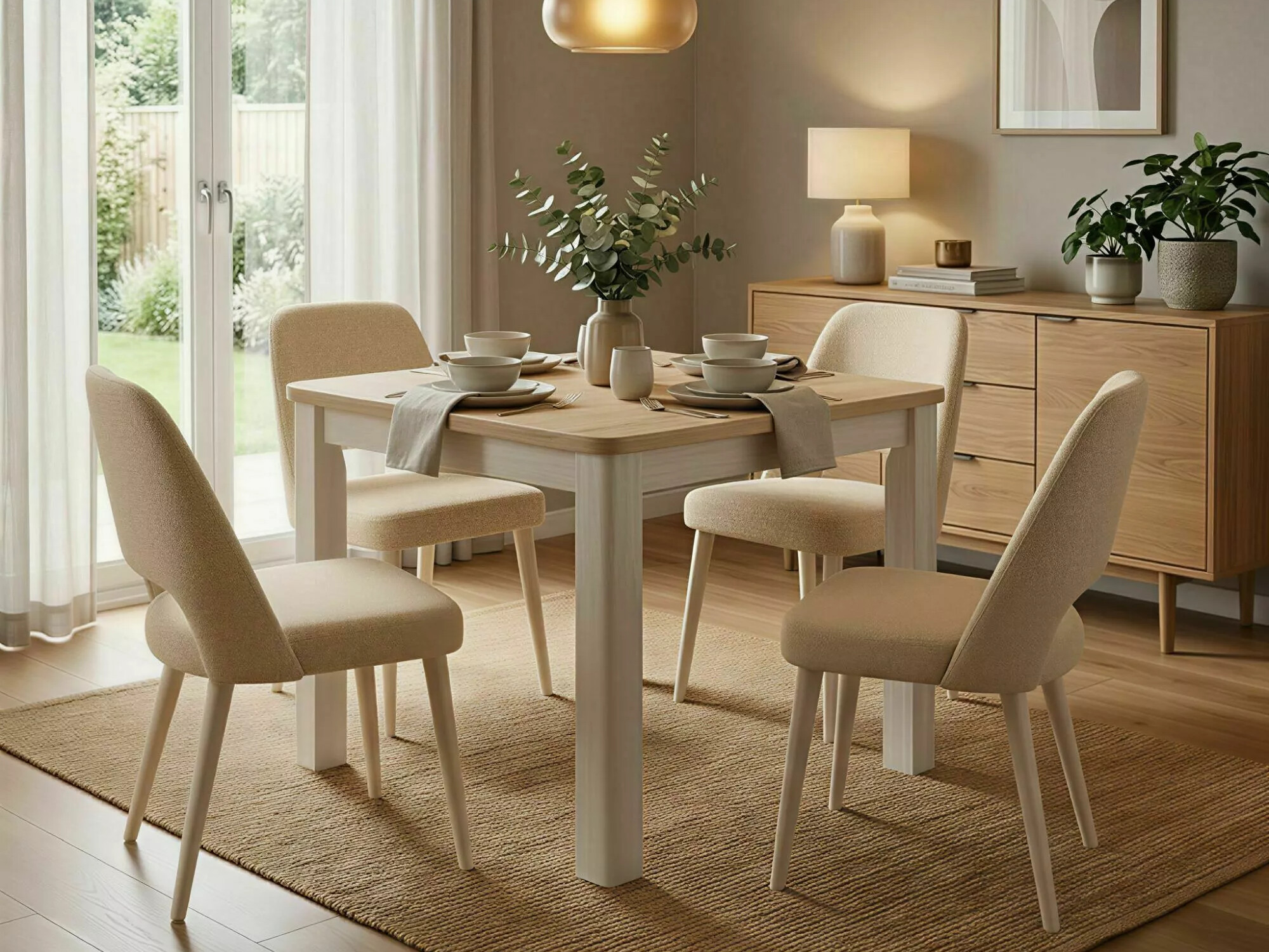 Table Detroit 1008 (Cashmere + Cremona oak)