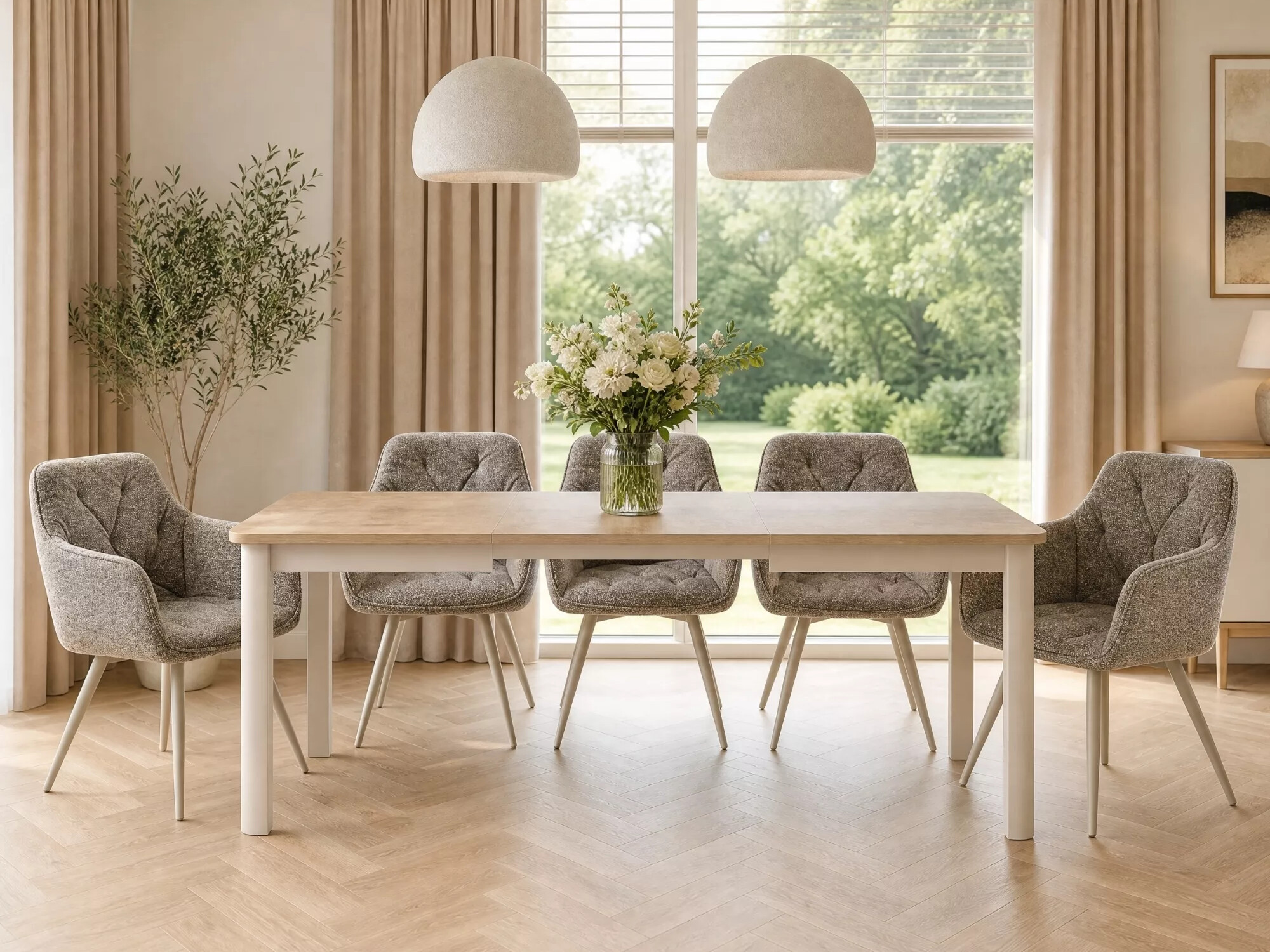 Table Detroit 1008 (Cashmere + Cremona oak)