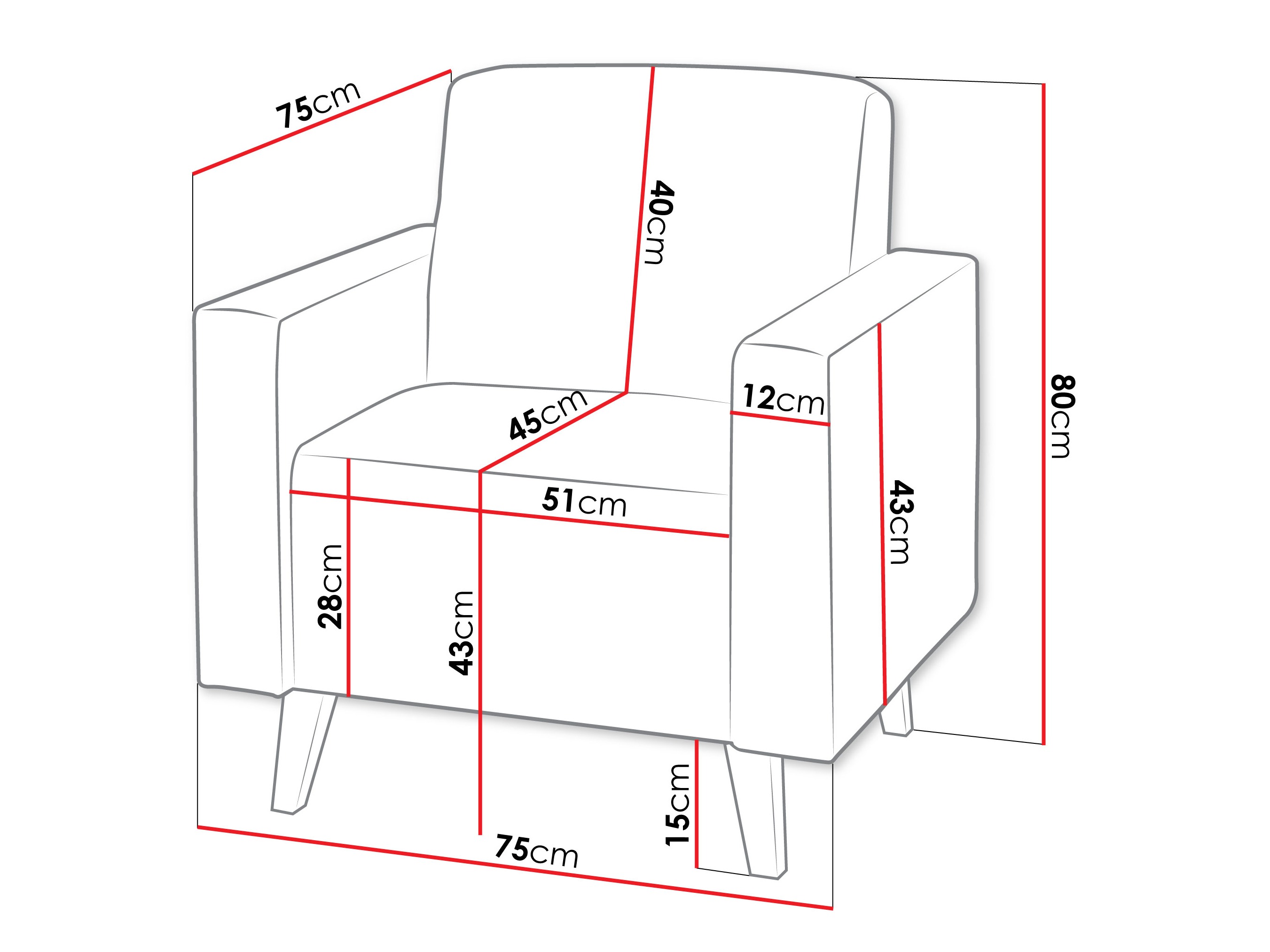 Armchair Delbene 131 (Verita 88 + Dark San Remo oak)