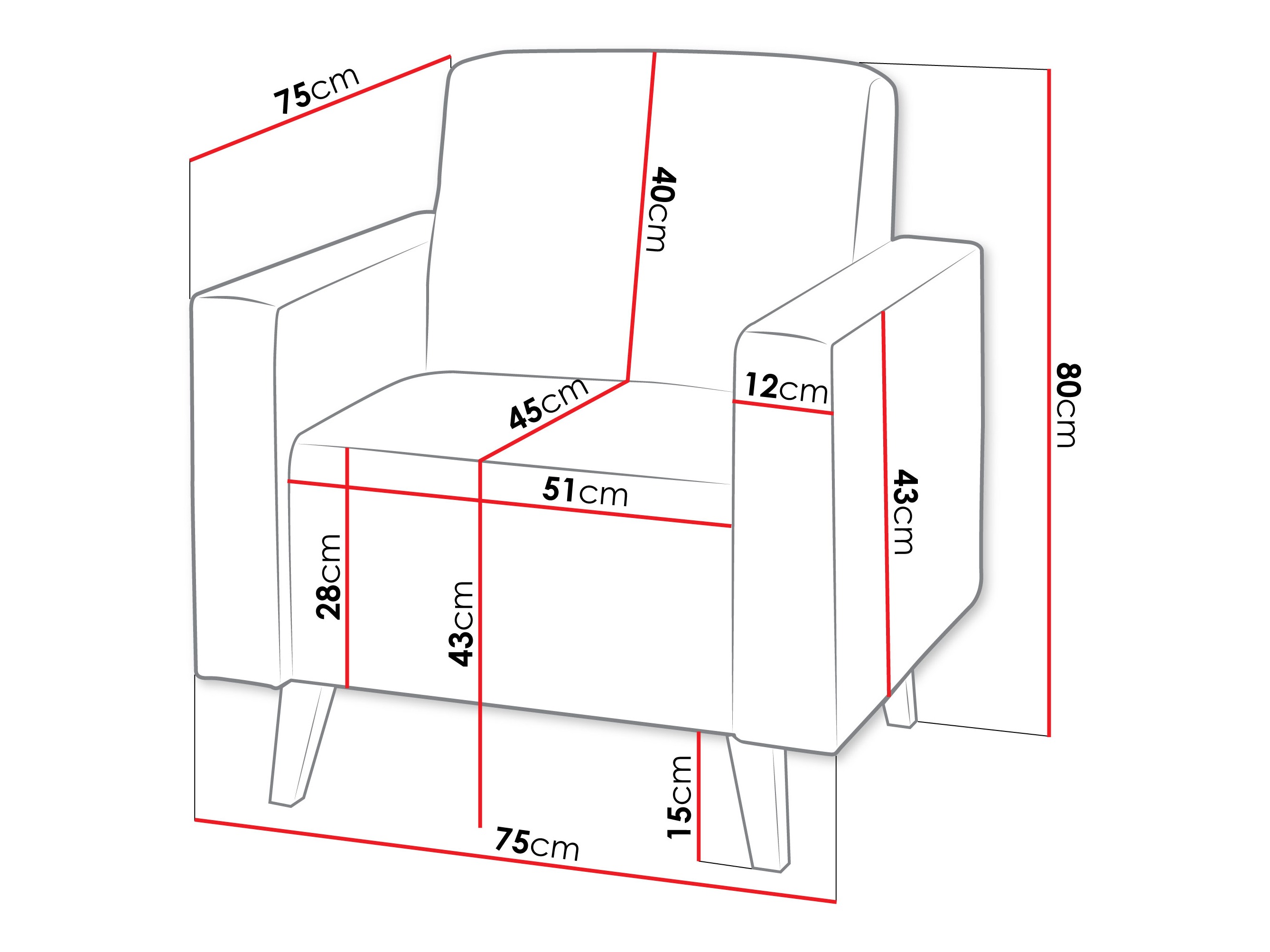 Armchair Delbene 131 (Verita 98 + Dark San Remo oak)
