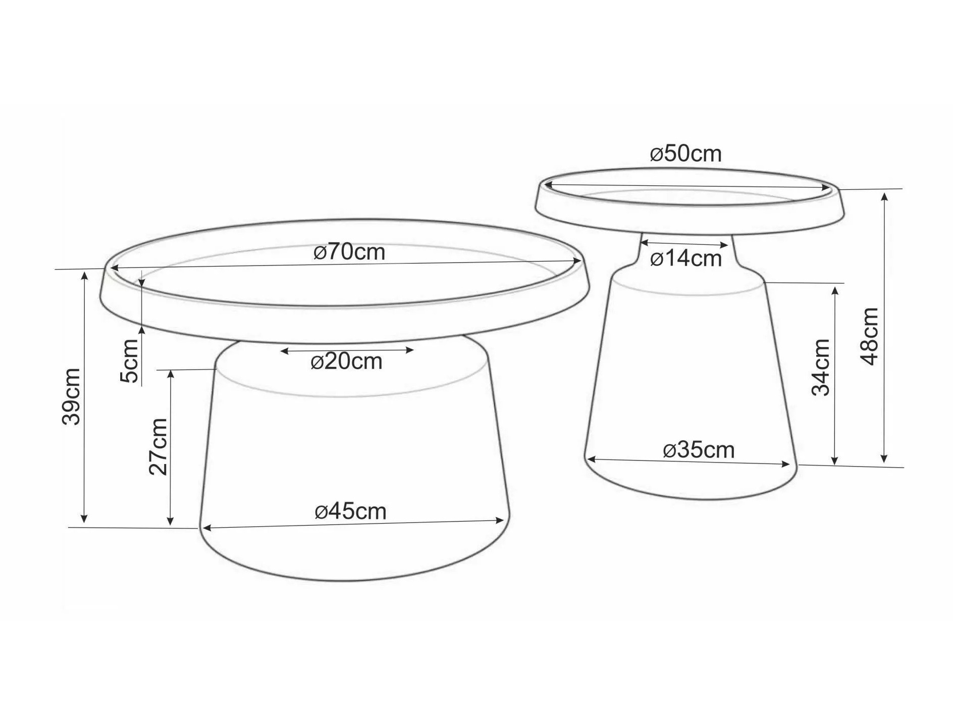 Nest of coffee tables Detroit 721 (Beige)