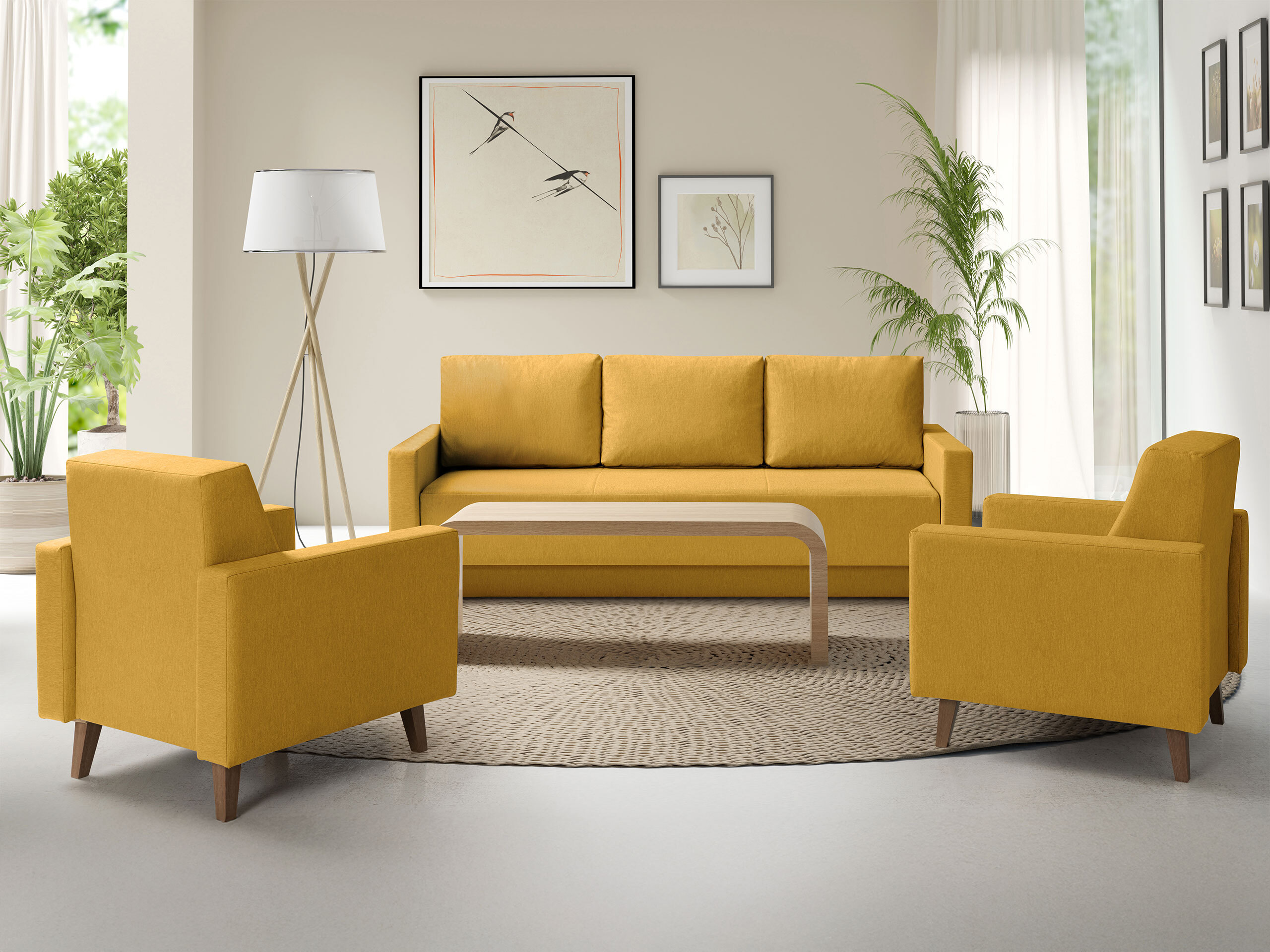 Sofa bed Delbene 129 (Verita 53 + Dark San Remo oak)
