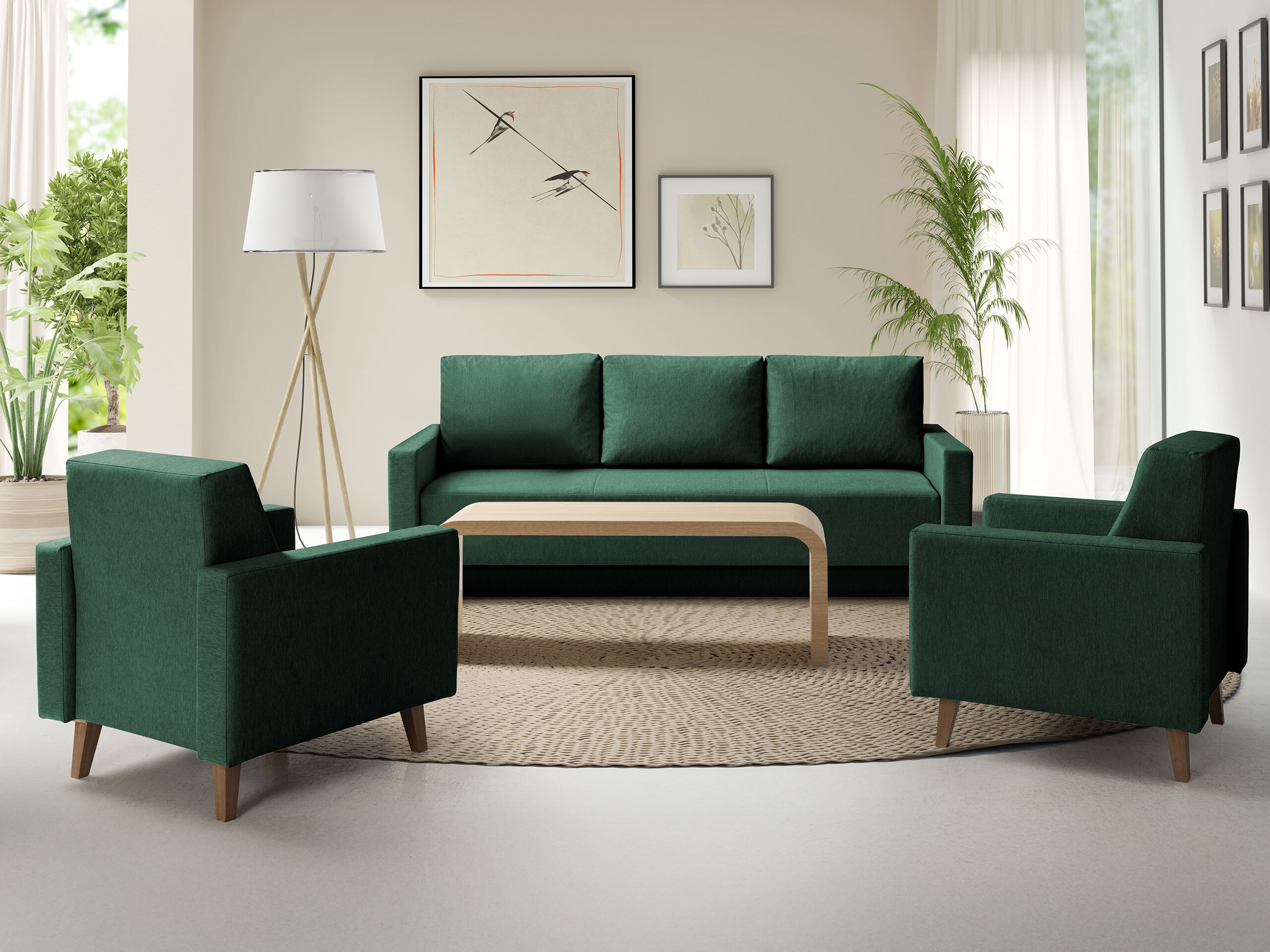 Sofa bed Delbene 129 (Verita 75 + Dark San Remo oak)