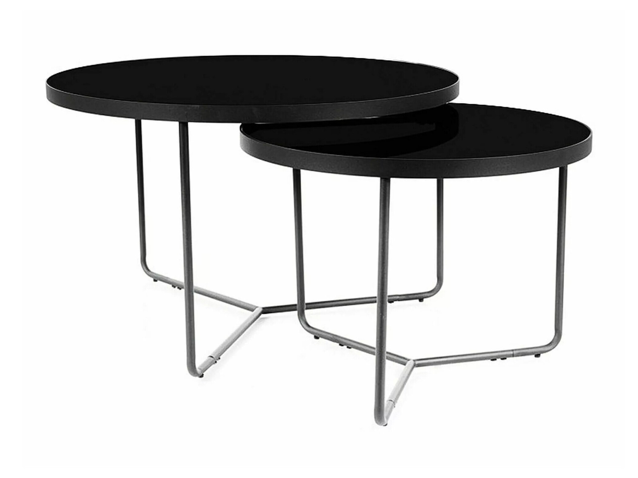 Nest of coffee tables Detroit 252 (Black marble + Black)