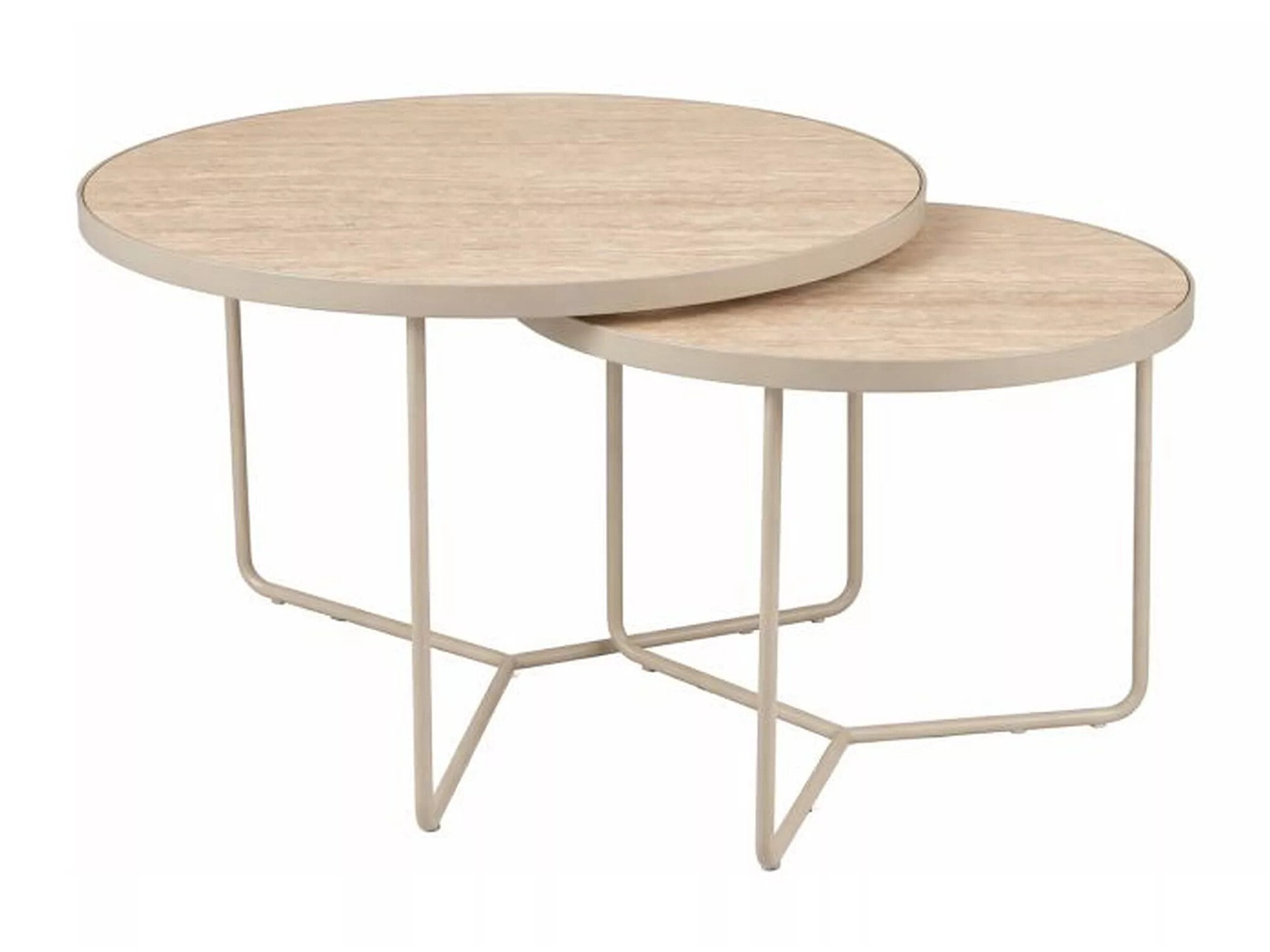 Nest of coffee tables Detroit 252 (Light travertine + Cashmere)
