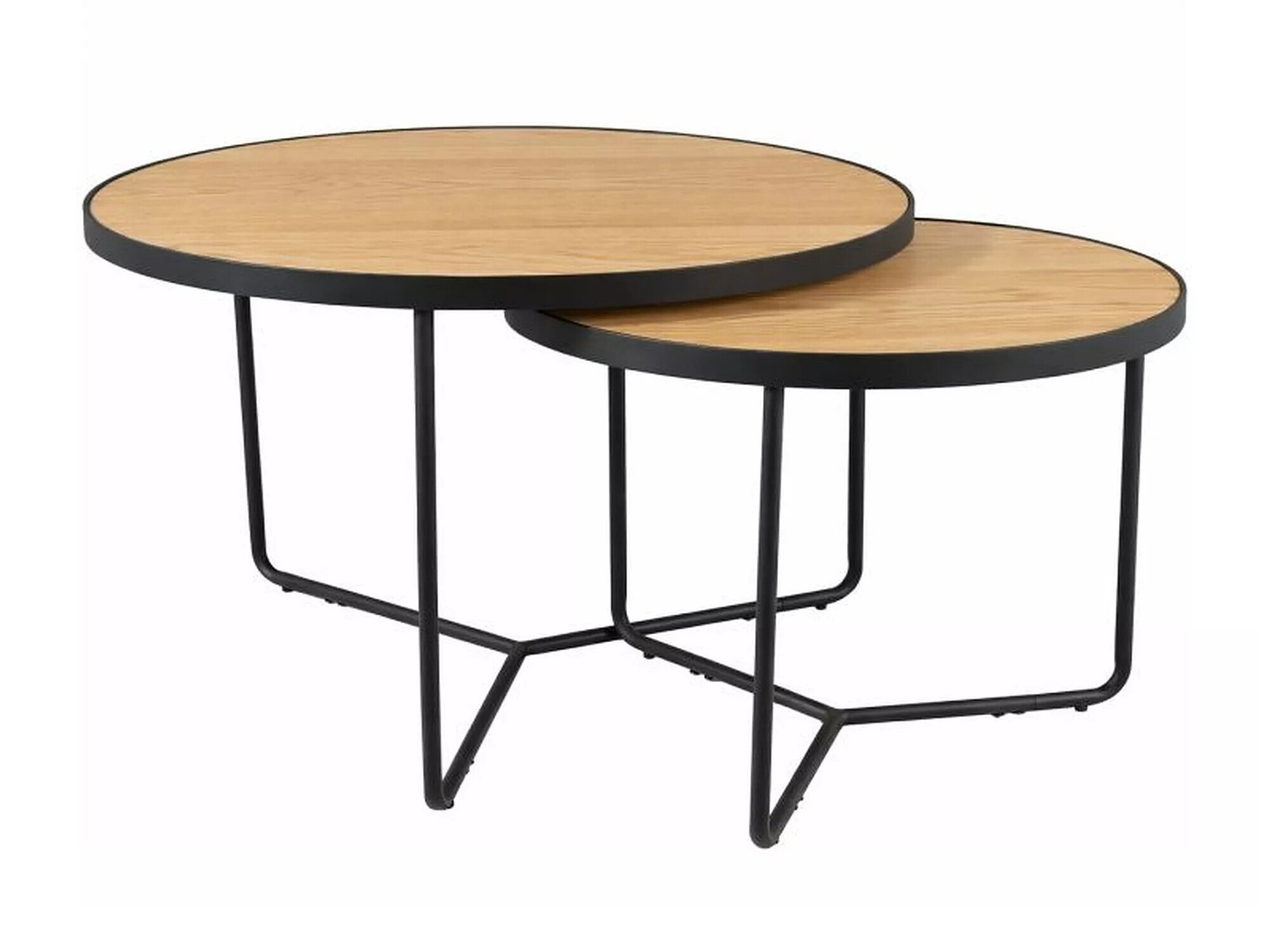 Nest of coffee tables Detroit 252 (Oak + Black)
