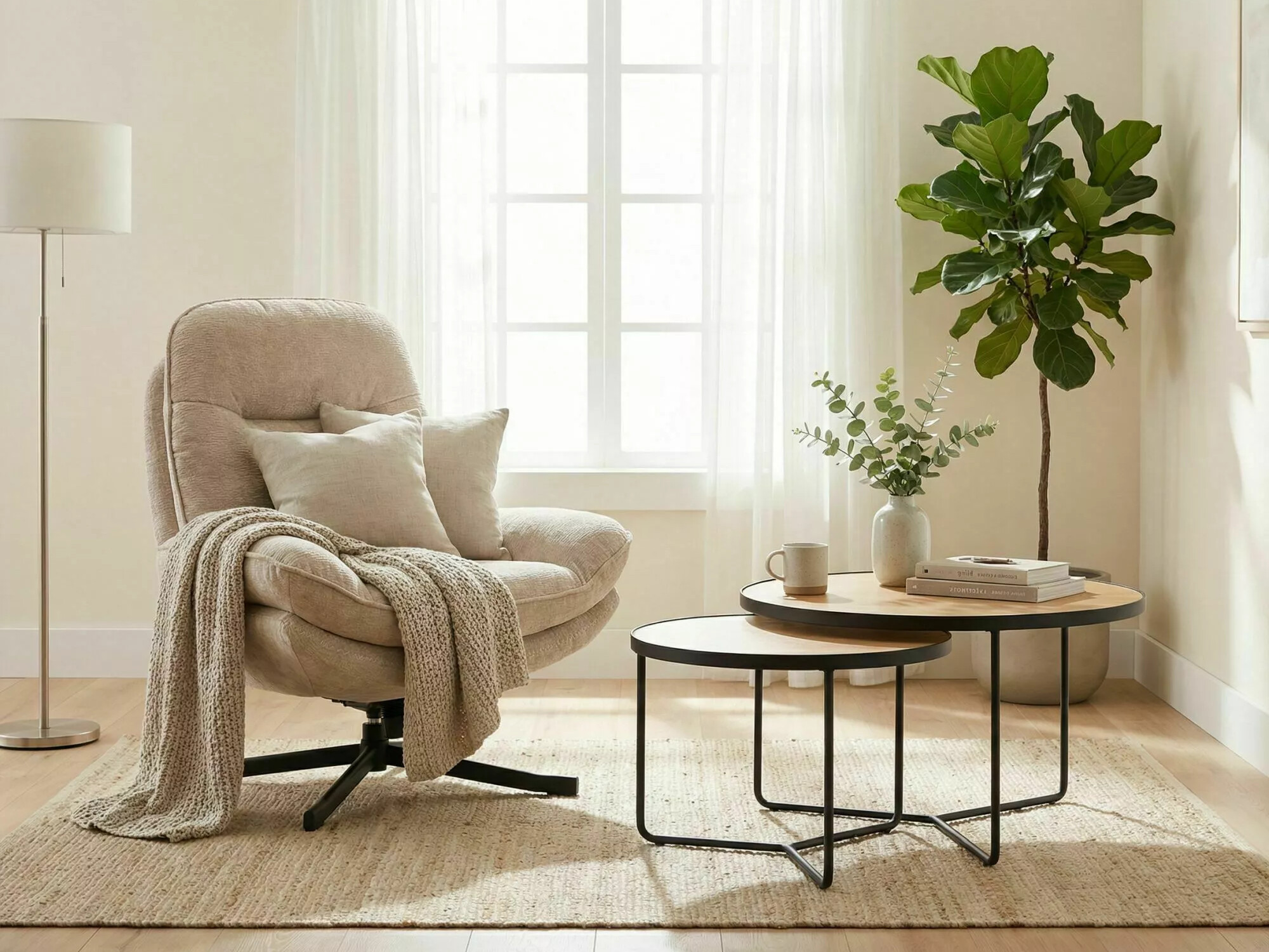 Nest of coffee tables Detroit 252 (Oak + Black)