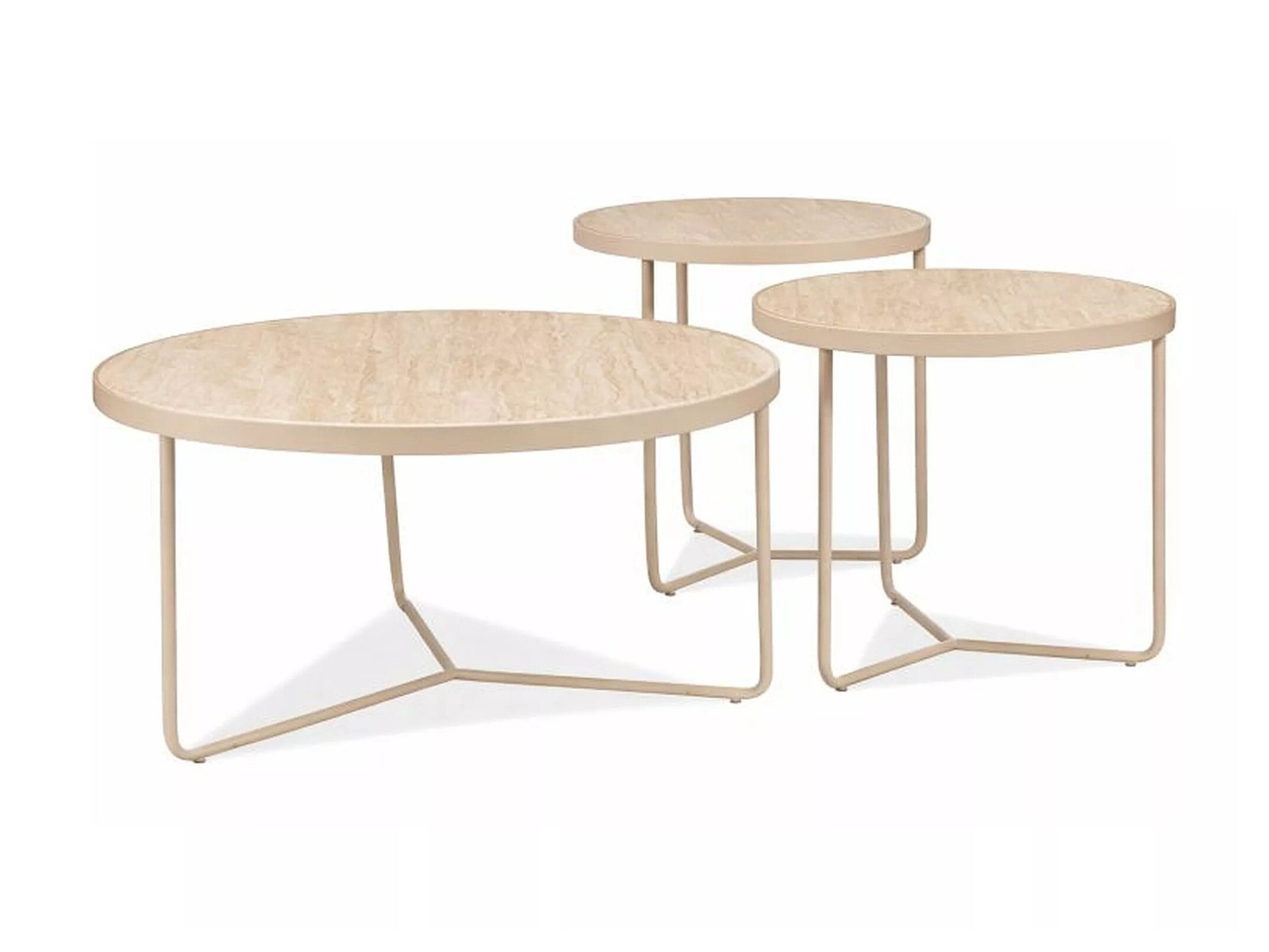 Nest of coffee tables Detroit 570 (Light travertine + Cashmere)