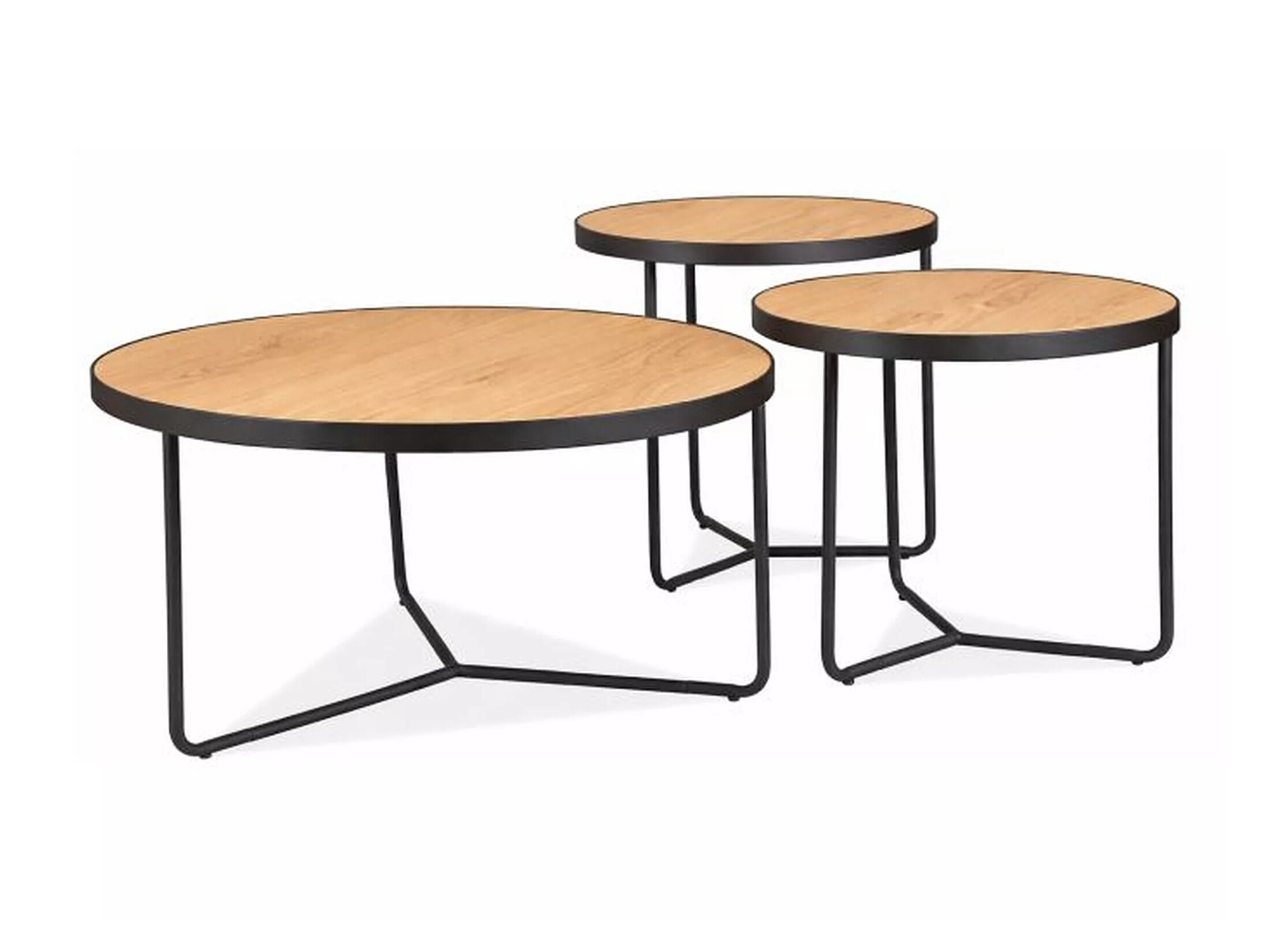 Nest of coffee tables Detroit 570 (Oak + Black)