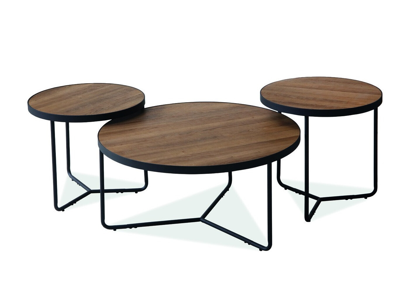 Nest of coffee tables Detroit 570 (Walnut + Black)