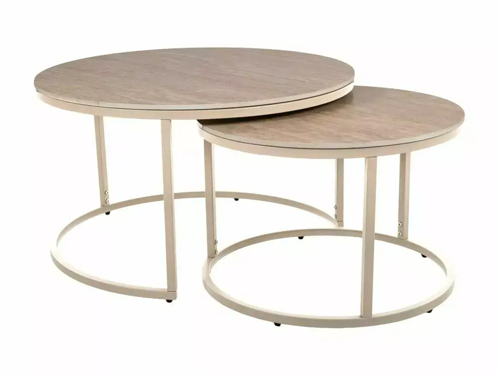 Nest of coffee tables Detroit 607 (Light travertine + Cashmere)